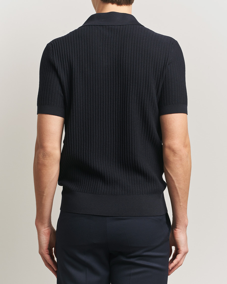 Herre | Trøjer | Brioni | Knitted Rib Wool Polo Navy