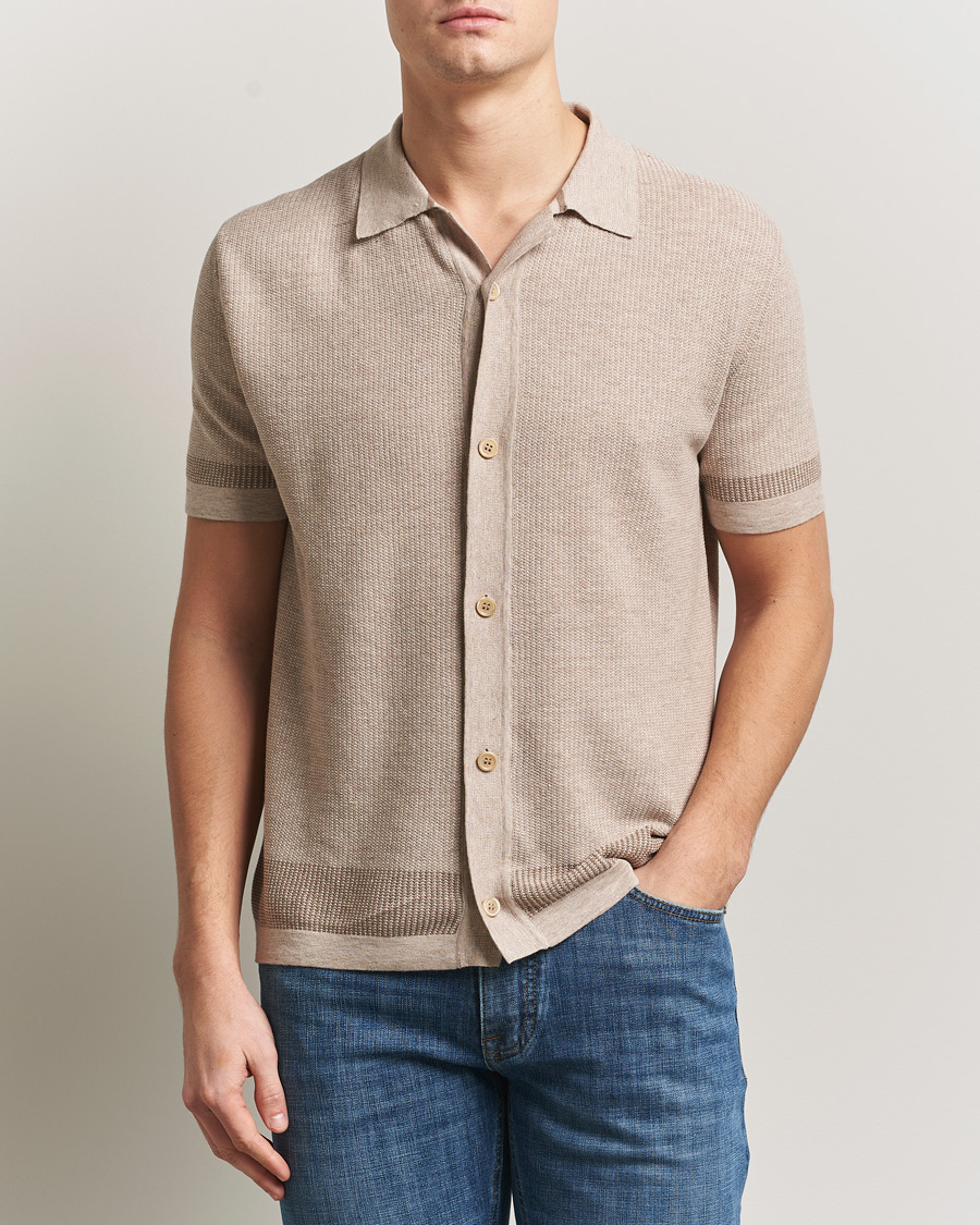 Herre | Skjorter | Brioni | Cotton/Linen Cuban Shirt Beige