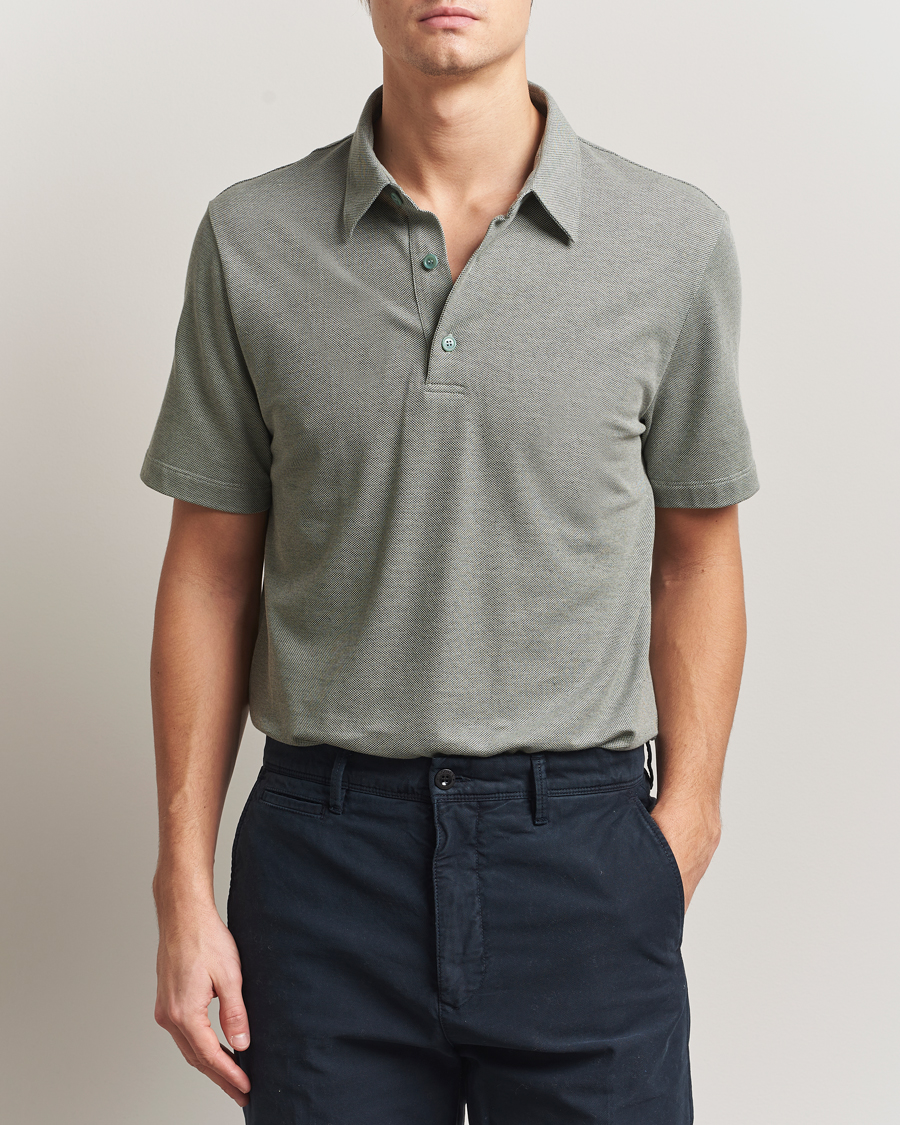Herre | Polotrøjer | Brioni | Short Sleeve Cotton Piquet Polo Light Green