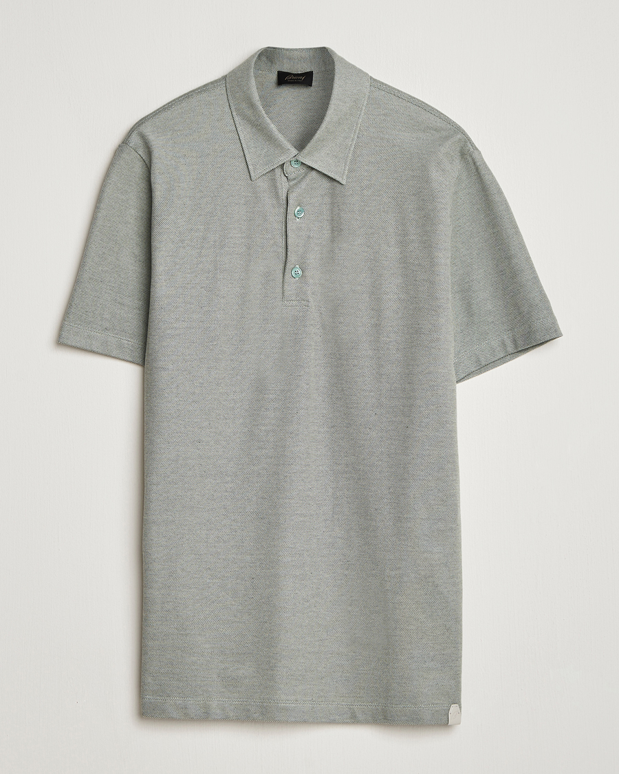 Herre | Polotrøjer | Brioni | Short Sleeve Cotton Piquet Polo  Light Green