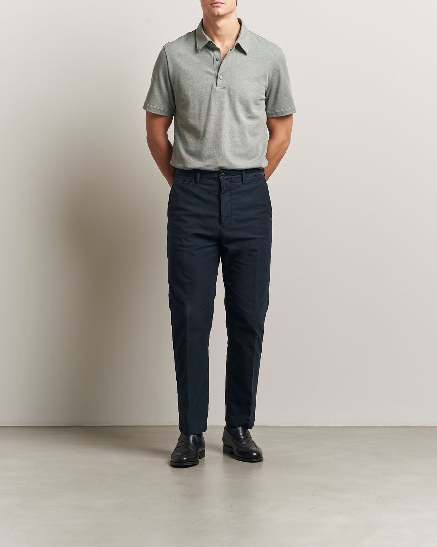 Herre | Polotrøjer | Brioni | Short Sleeve Cotton Piquet Polo  Light Green