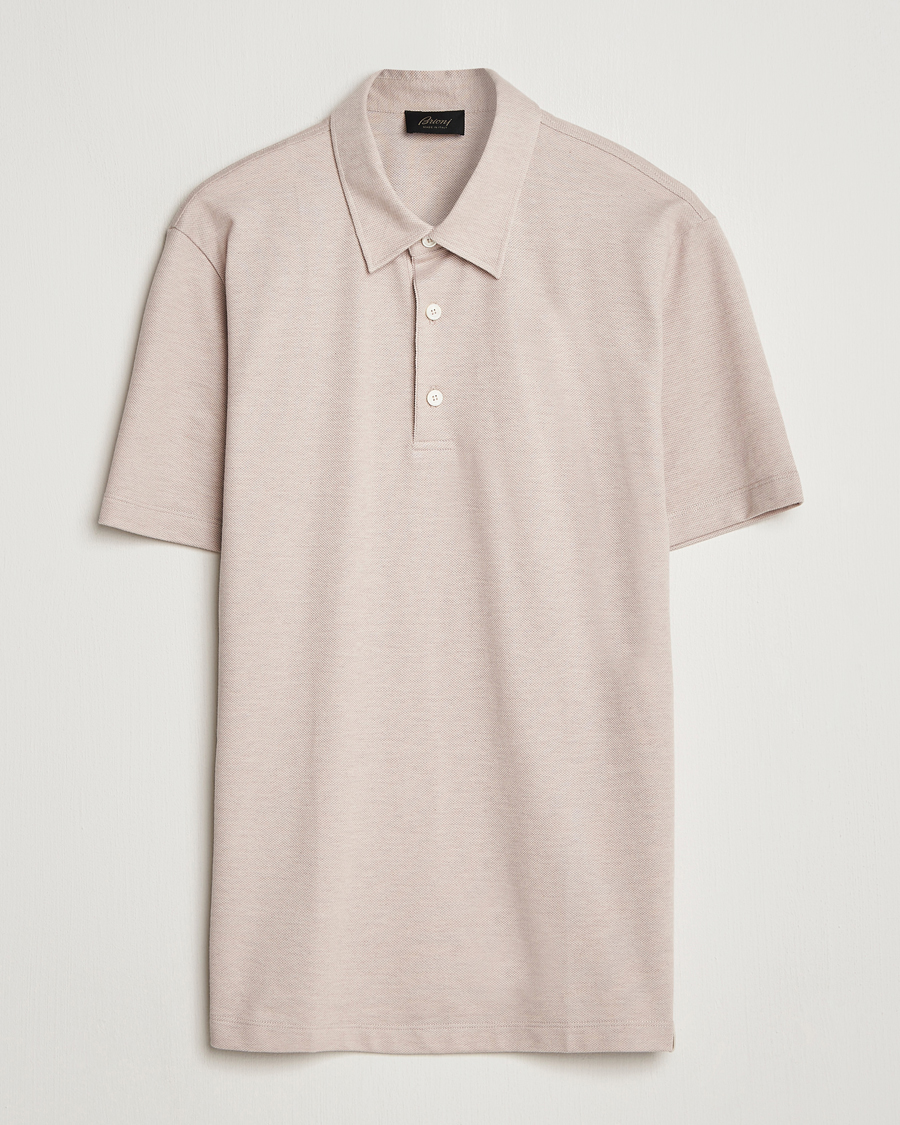 Herre | Polotrøjer | Brioni | Short Sleeve Cotton Piquet Polo  Beige