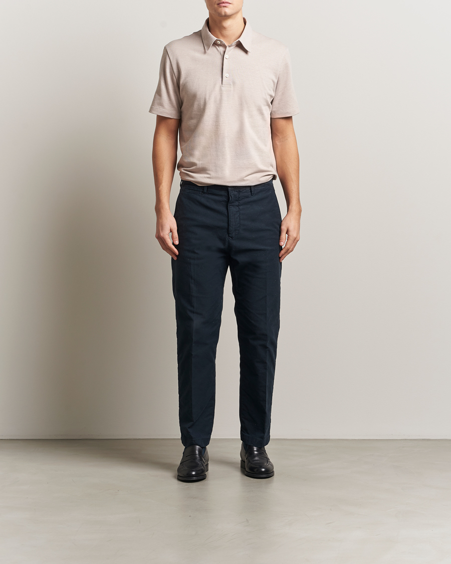Herre | Polotrøjer | Brioni | Short Sleeve Cotton Piquet Polo Beige