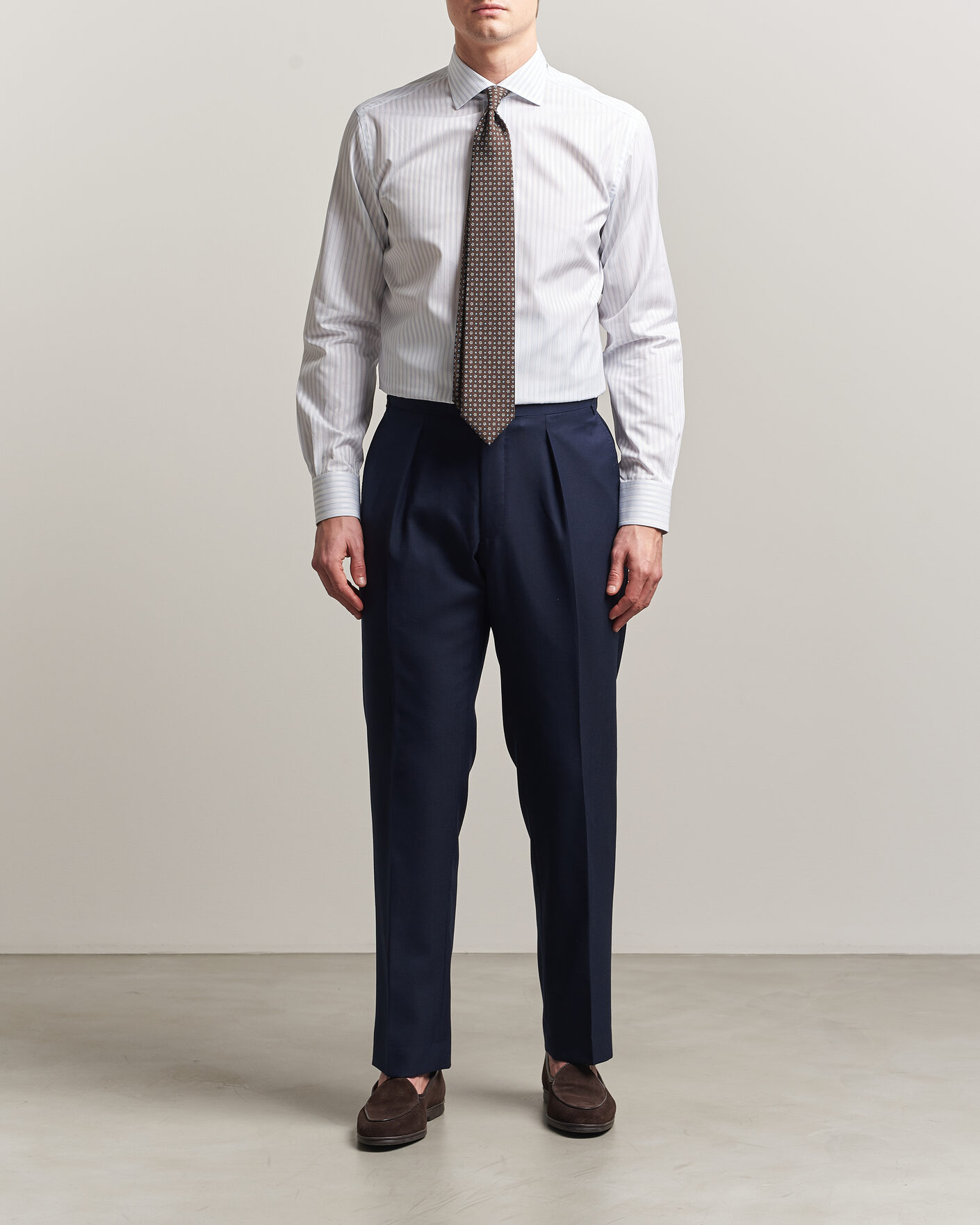 Herre | Skjorter | Brioni | Slim Fit Dress Shirt Light Blue Stripe