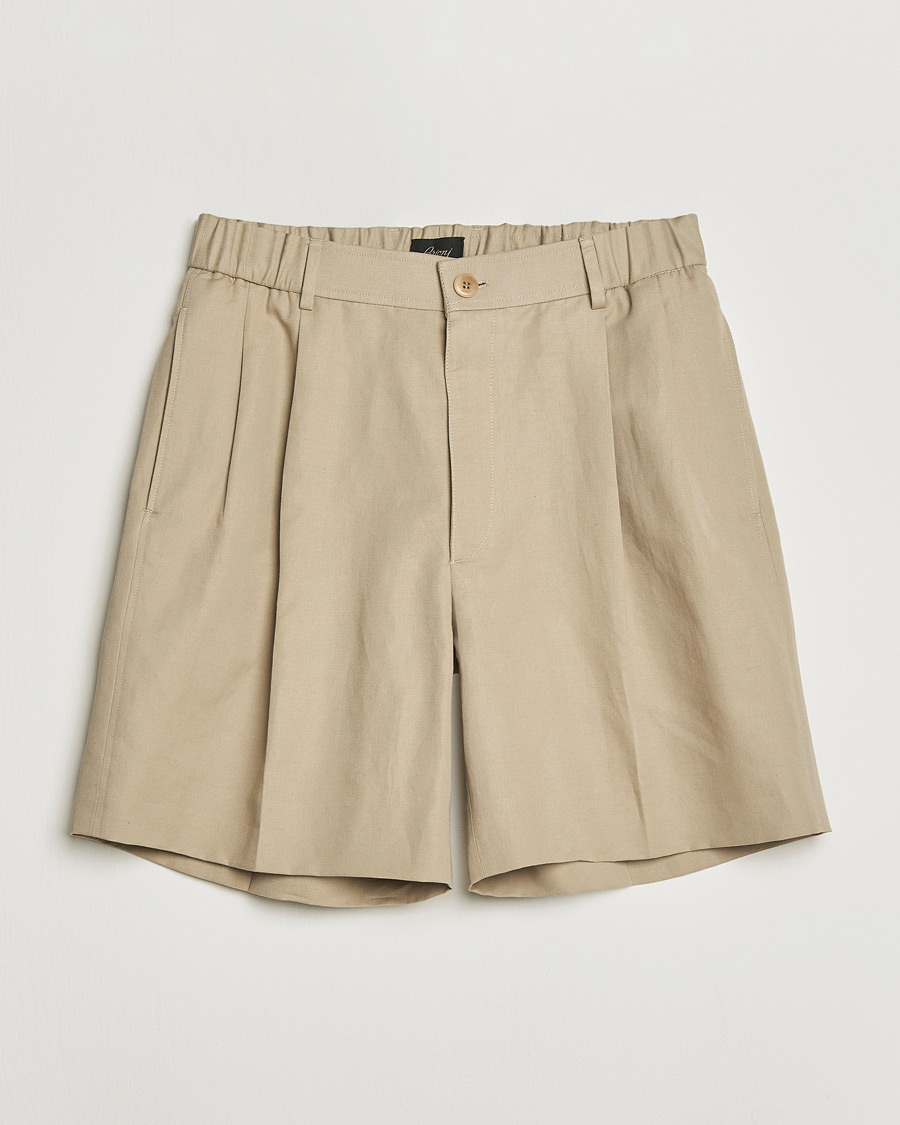 Herre | Shorts | Brioni | Cotton/Linen Drawstring Shorts Beige