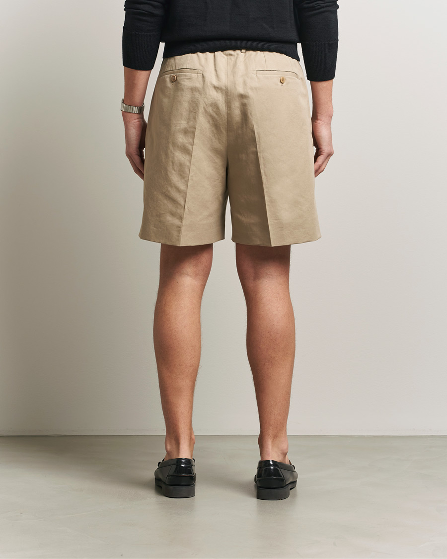 Herre | Shorts | Brioni | Cotton/Linen Drawstring Shorts Beige