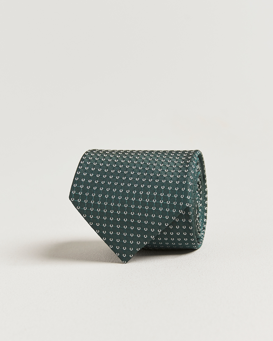 Herre | Slips | Brioni | Microstructure Silk Tie Green