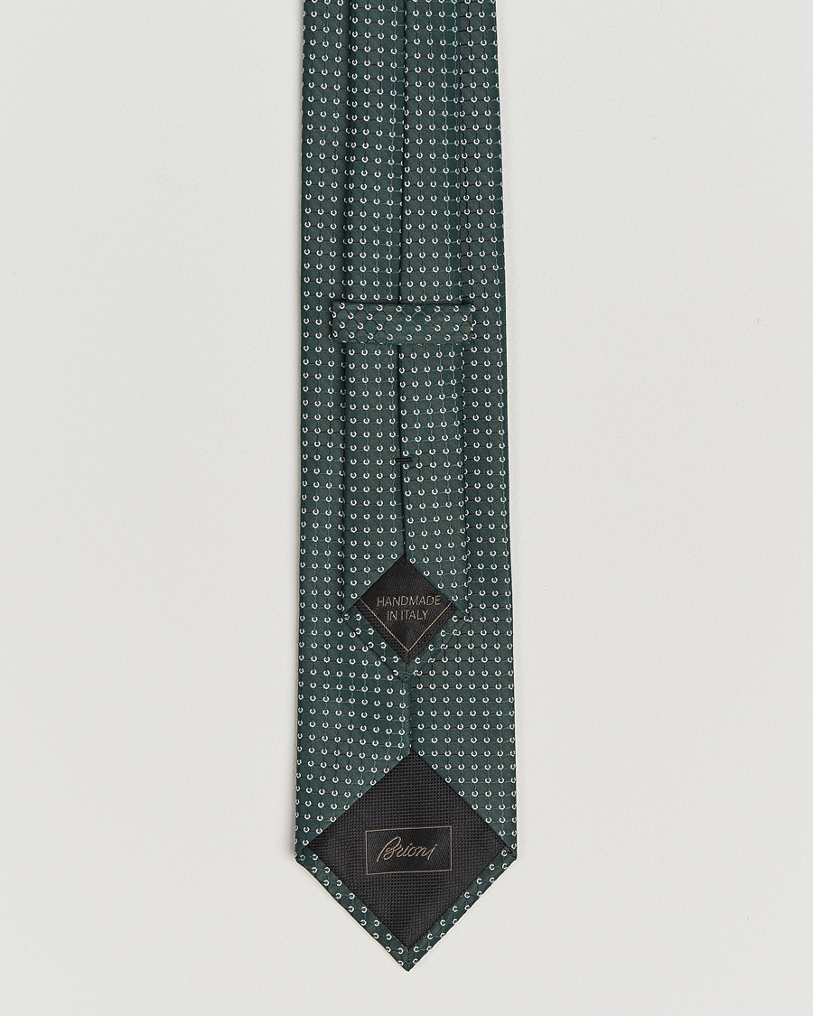 Herre | Slips | Brioni | Microstructure Silk Tie Green