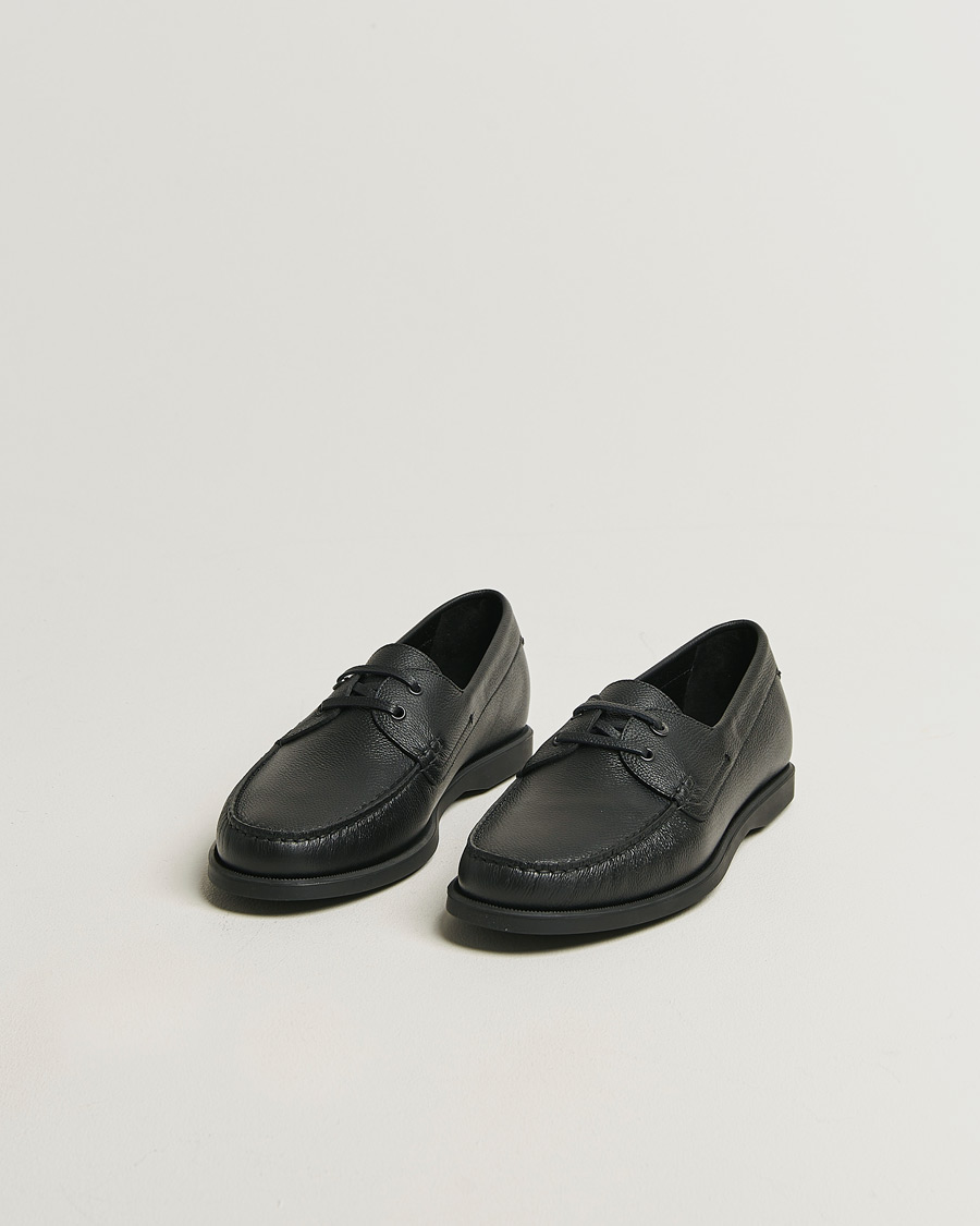 Herre | Sejlersko | Brioni | Grain Leather Boat Shoes Black Calf