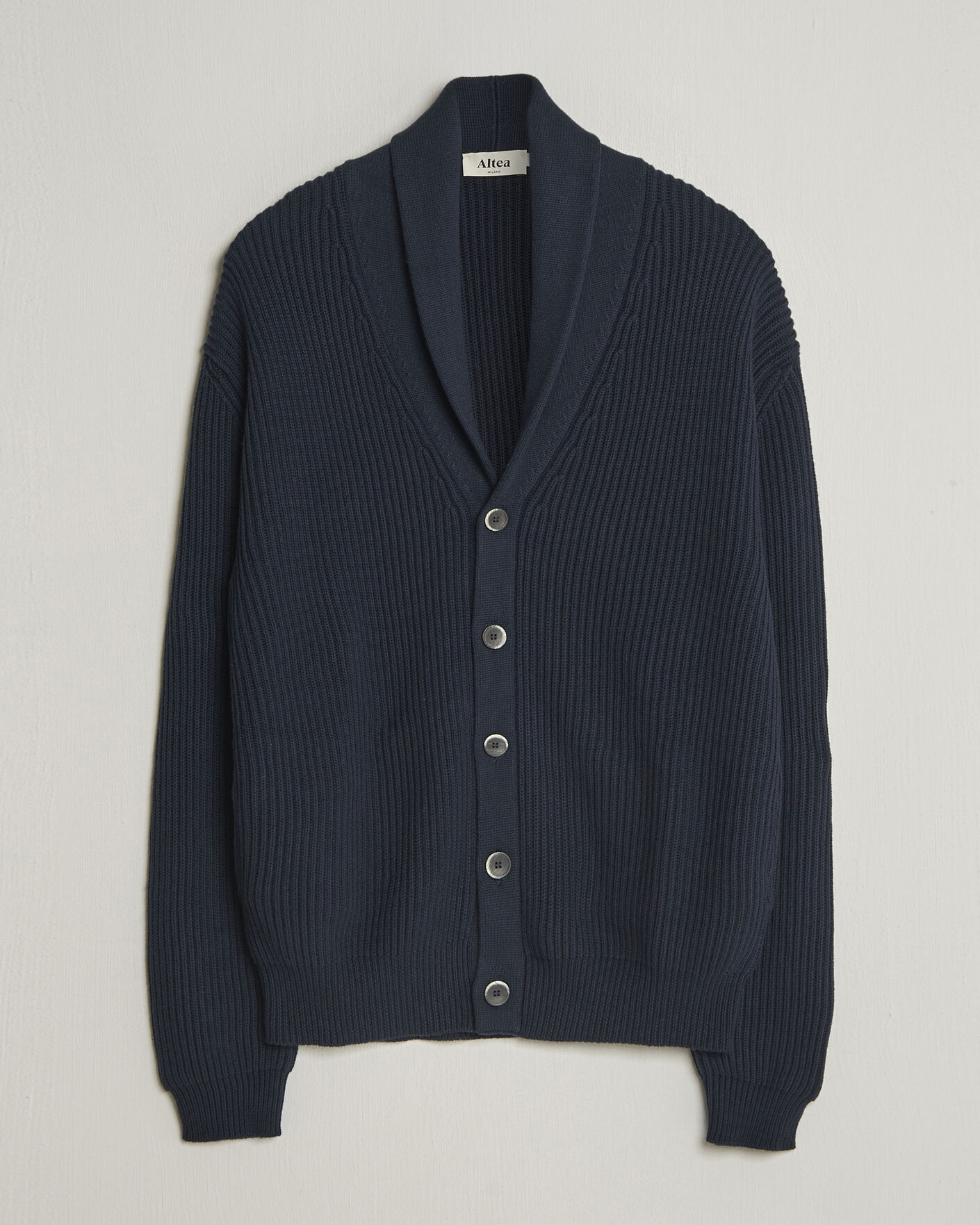 Herre | Trøjer | Altea | Cotton/Cashmere Shawl Cardigan Navy