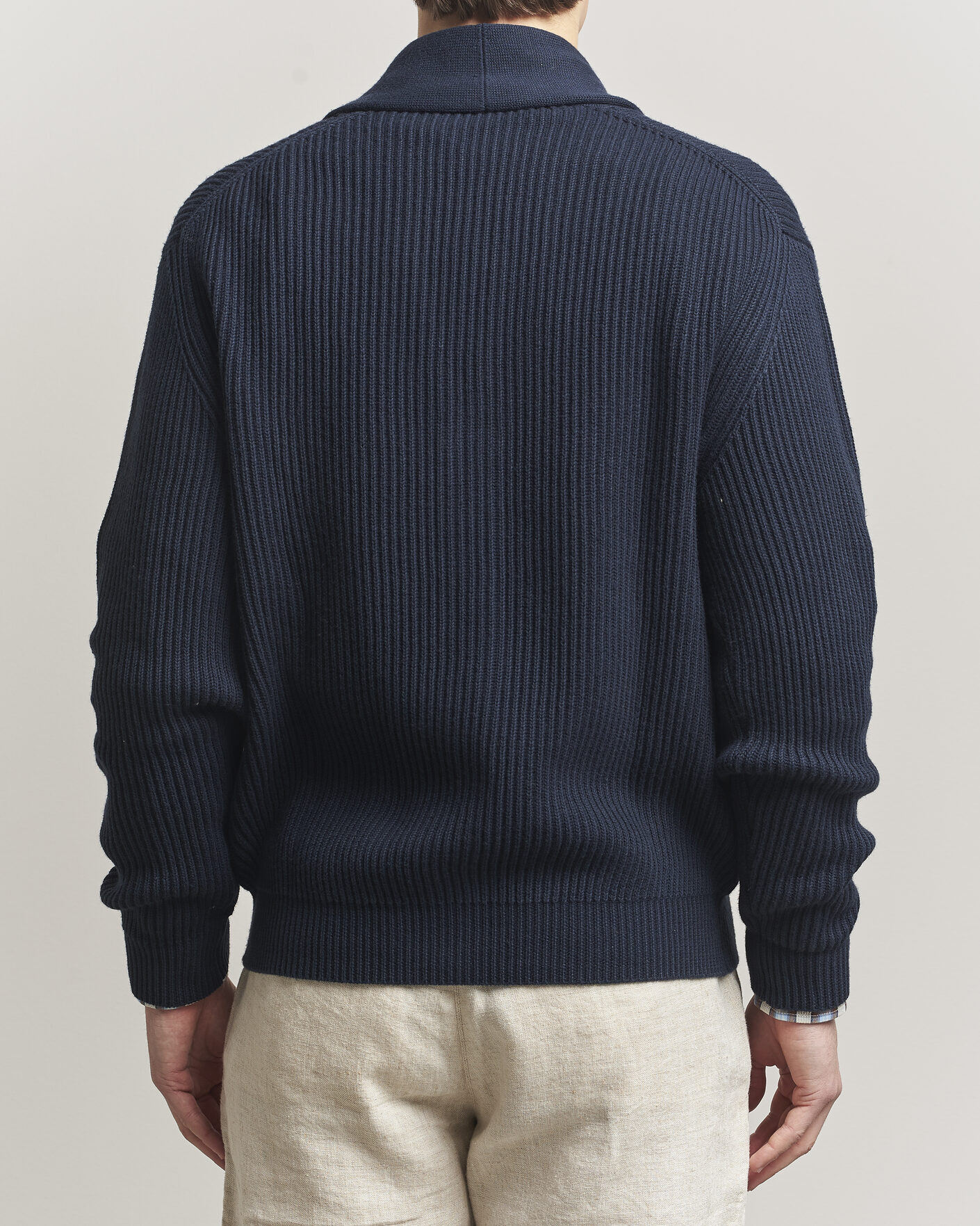 Herre | Trøjer | Altea | Cotton/Cashmere Shawl Cardigan Navy