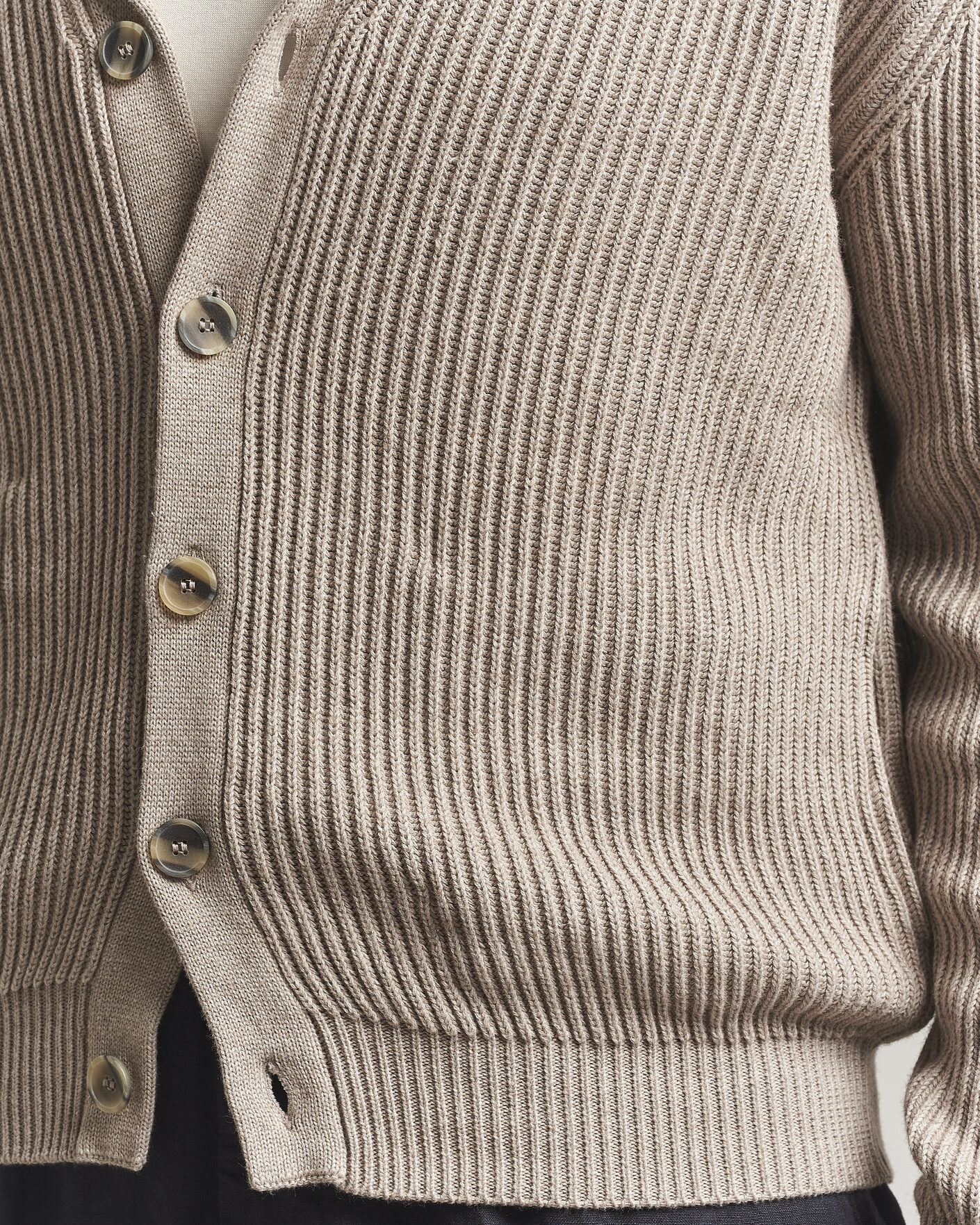 Herre | Trøjer | Altea | Cotton/Cashmere Shawl Cardigan Taupe