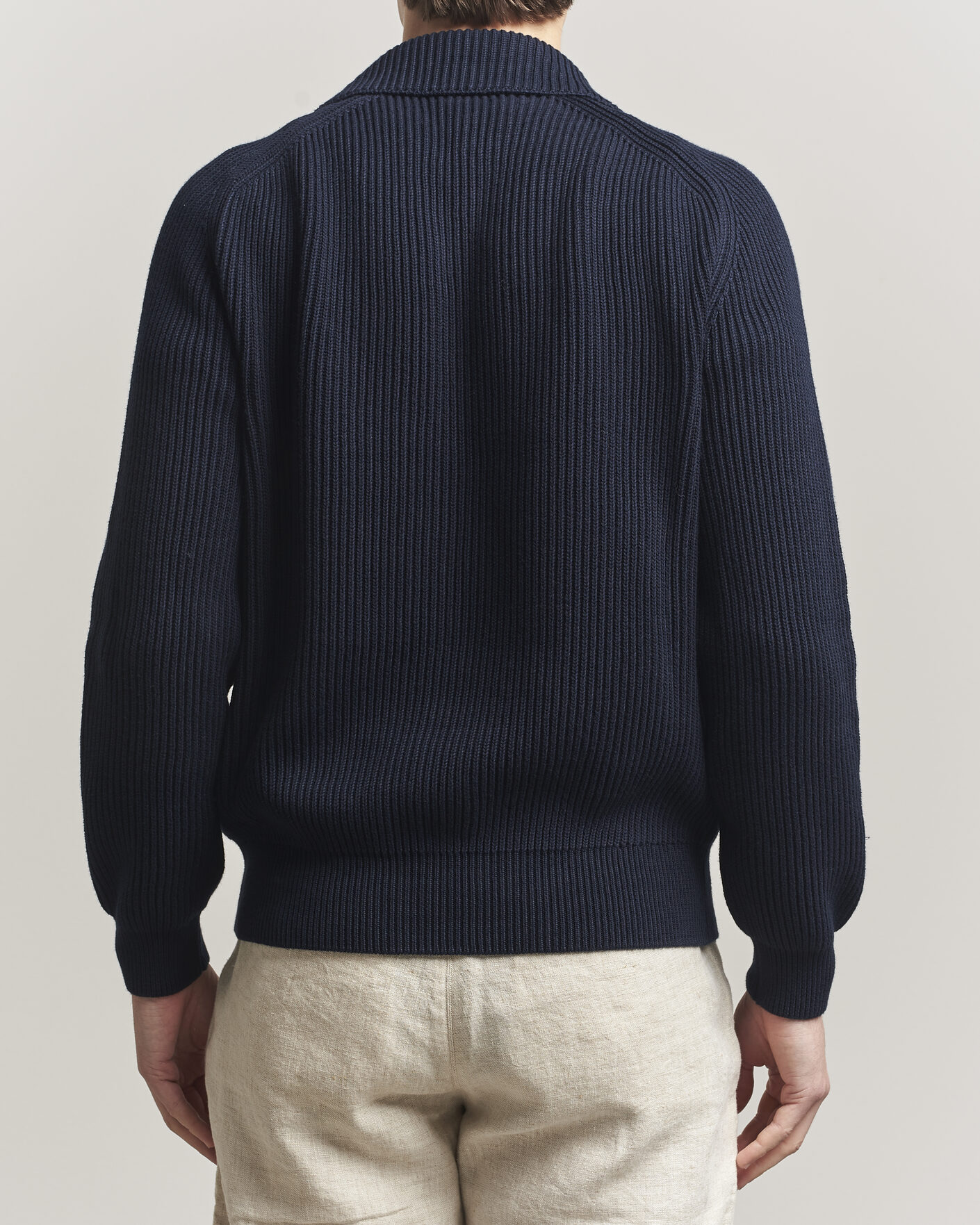 Herre | Trøjer | Altea | Cotton Rib Cardigan Jacket Navy