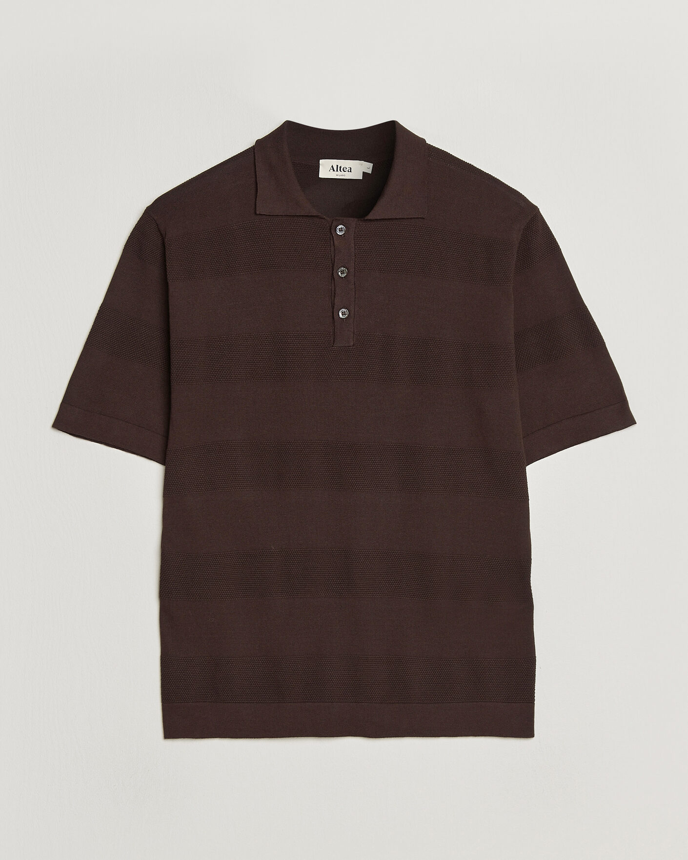 Herre | Polotrøjer | Altea | Block Stripe Knitted Polo Dark Brown