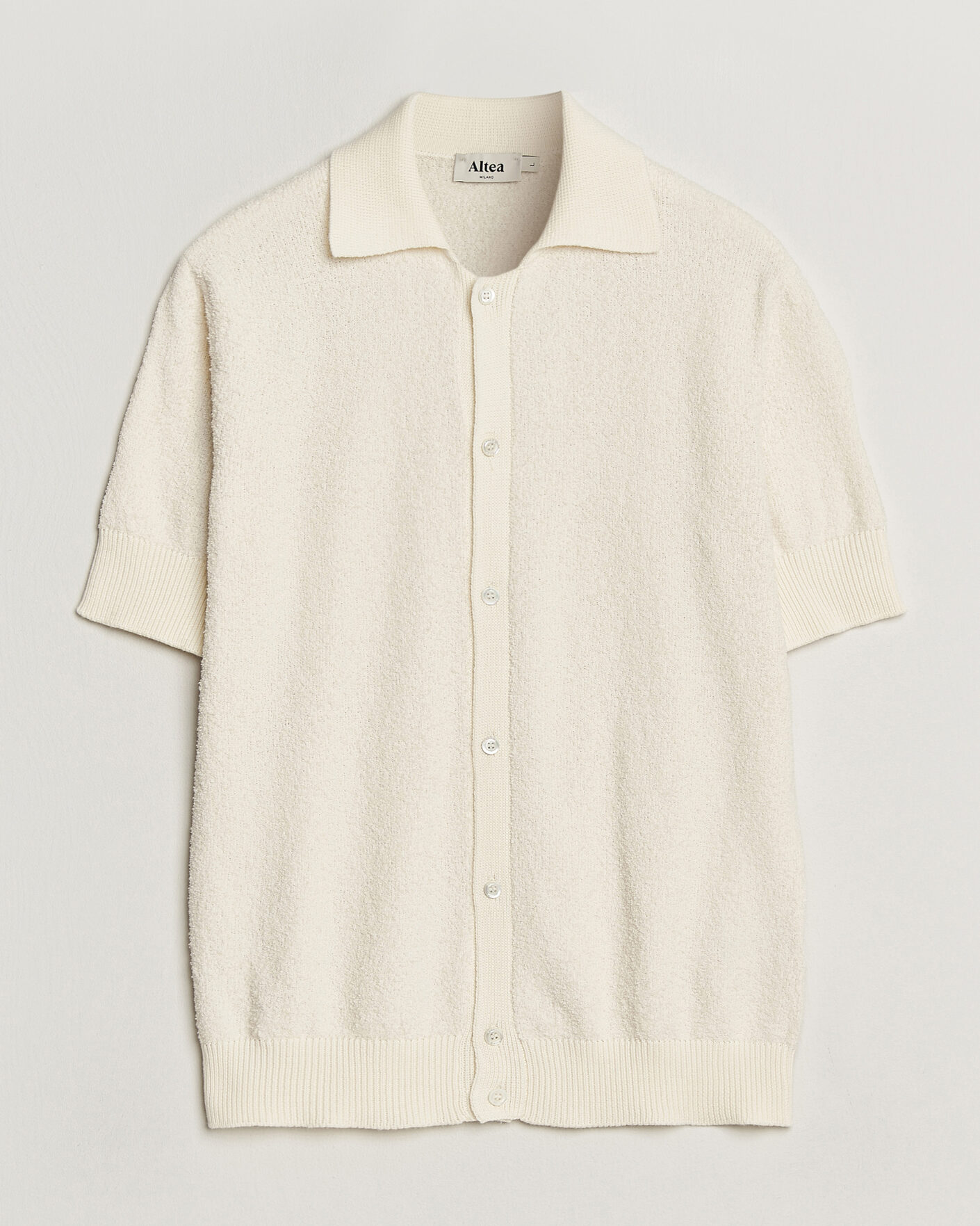 Herre | Skjorter | Altea | Soft Boucle Resort Shirt Off White