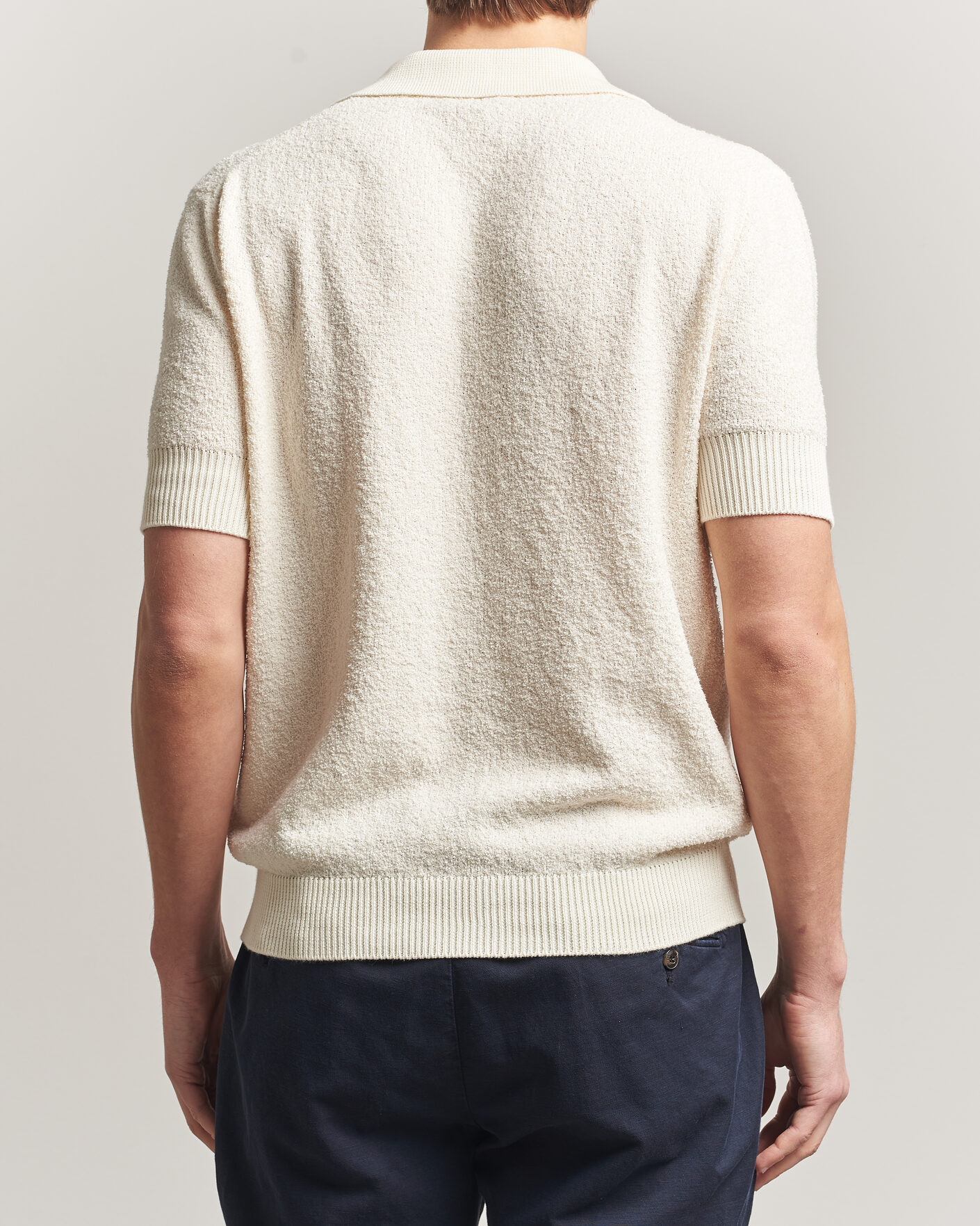 Herre | Skjorter | Altea | Soft Boucle Resort Shirt Off White