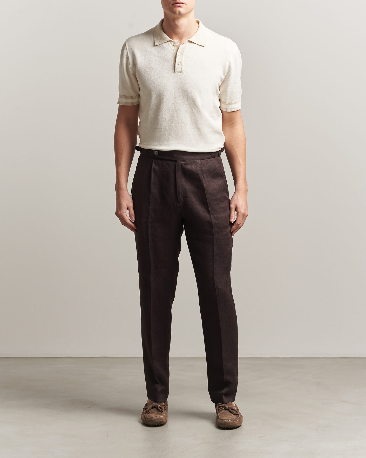 Herre | Polotrøjer | Altea | Cotton/Linen Piquet Polo Off White