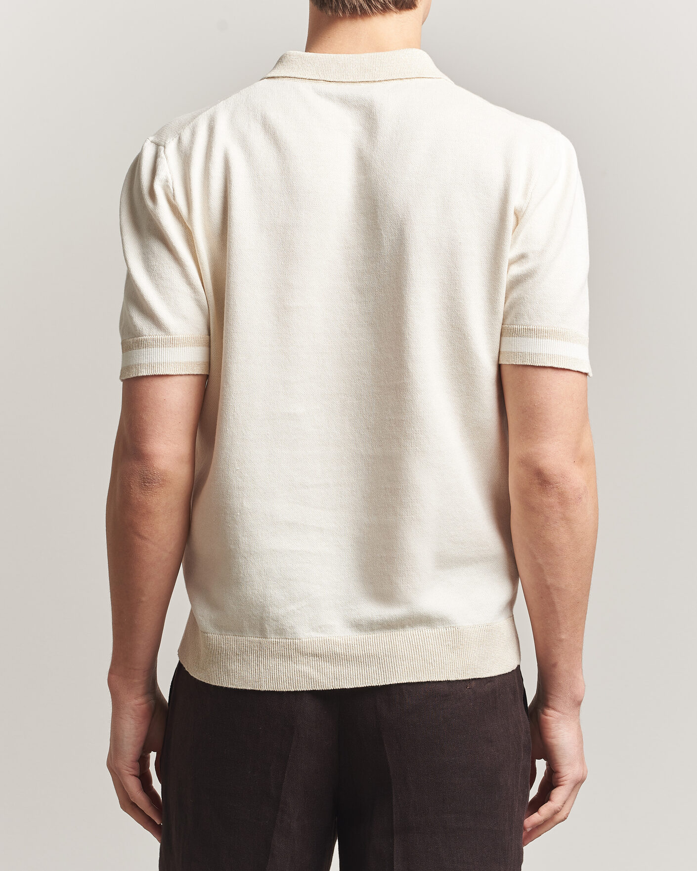 Herre | Polotrøjer | Altea | Cotton/Linen Piquet Polo Off White