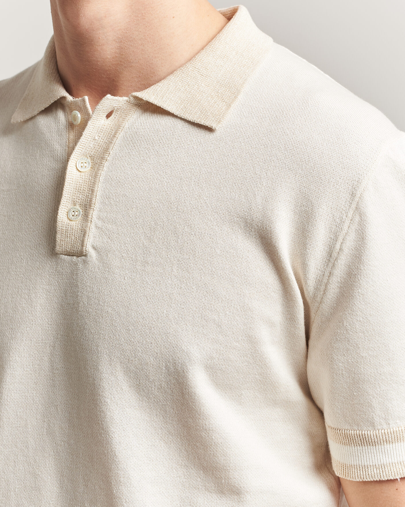 Herre | Polotrøjer | Altea | Cotton/Linen Piquet Polo Off White