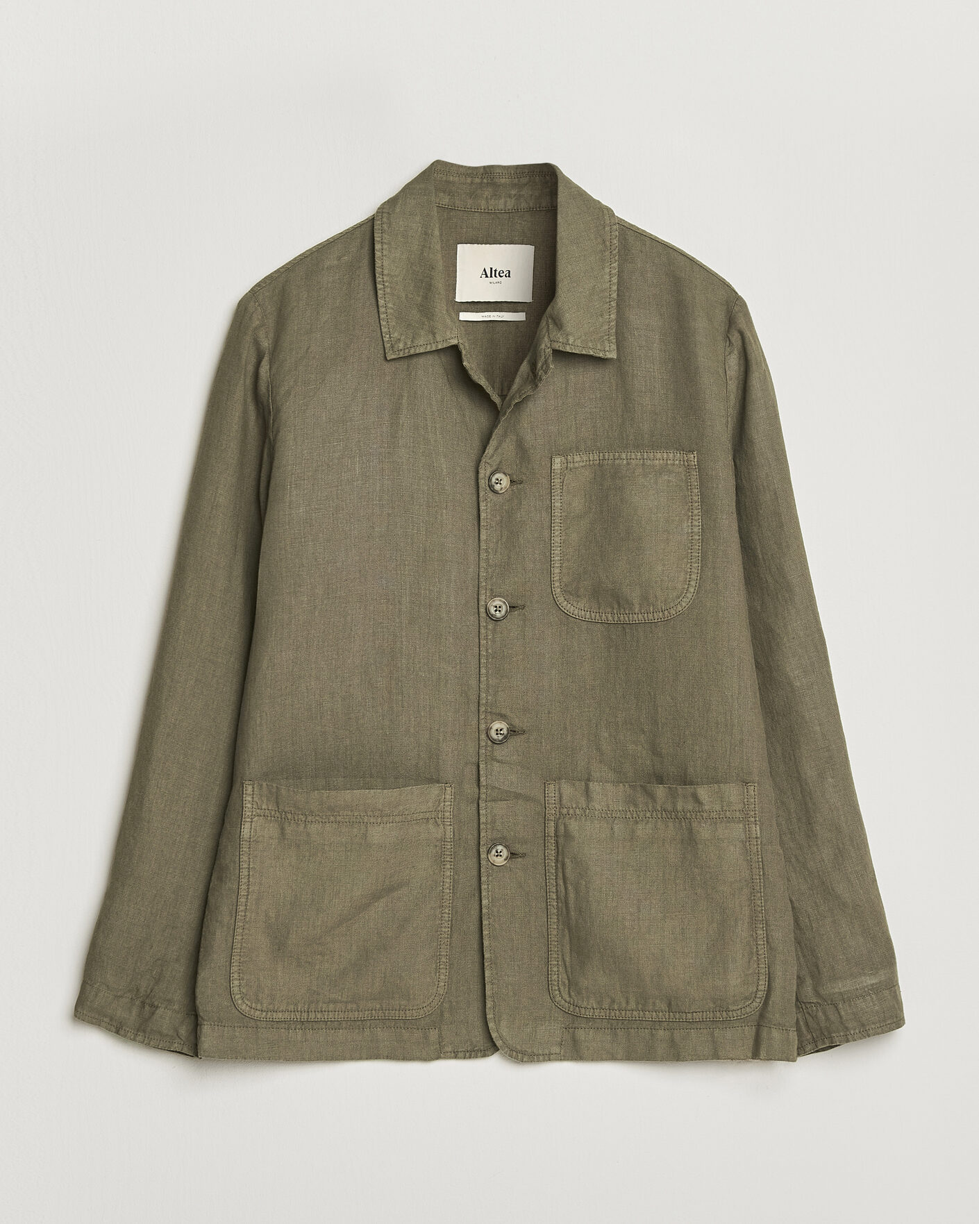 Herre | Jakker | Altea | Linen Chore Jacket Military