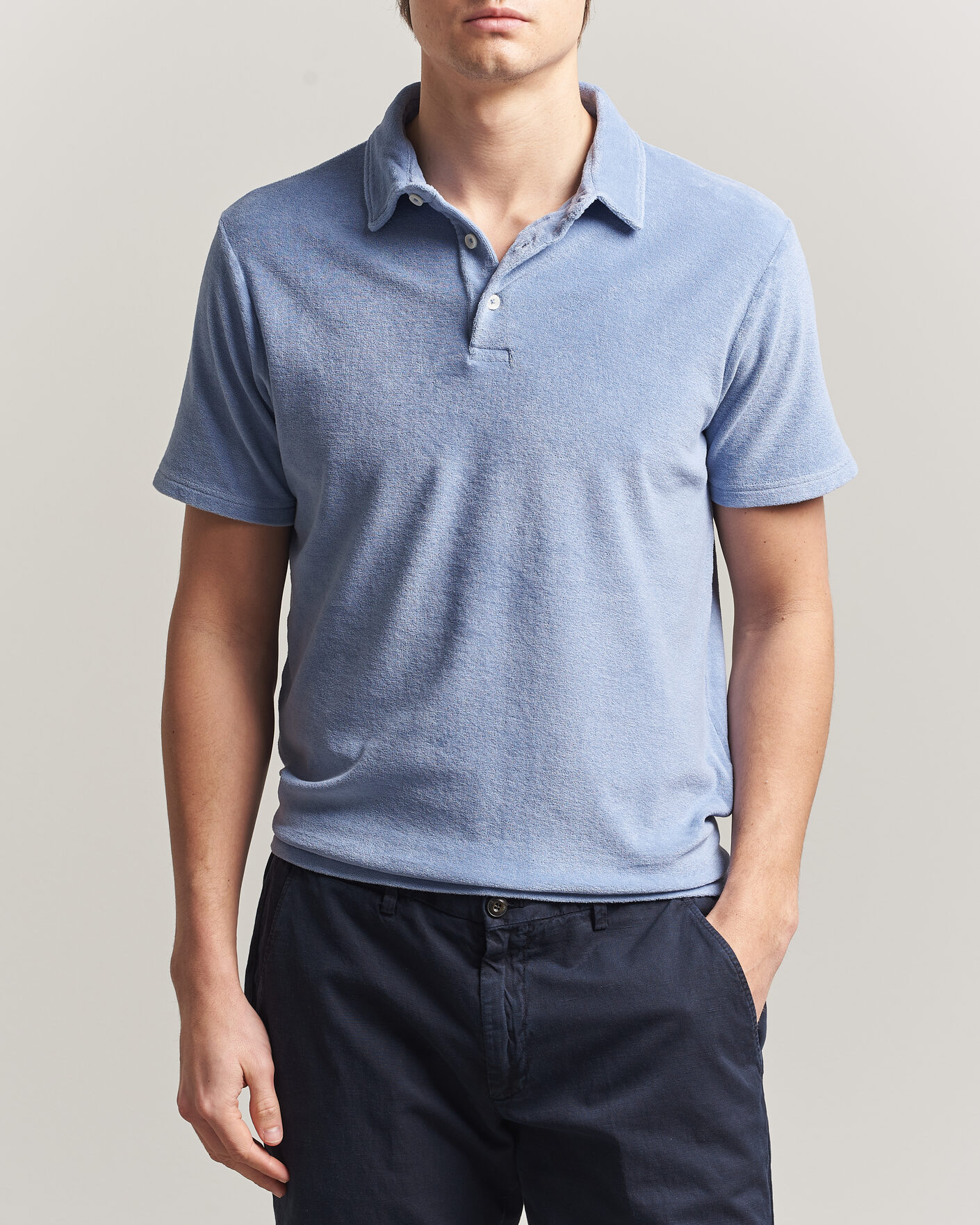 Herre | Polotrøjer | Altea | Terry Cotton Polo Light Blue