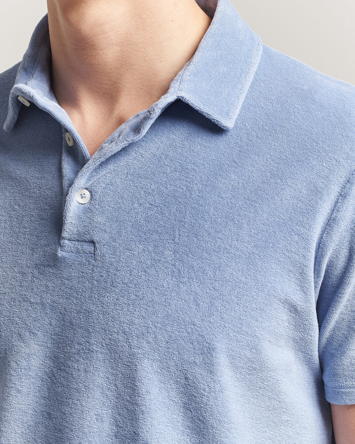 Herre | Polotrøjer | Altea | Terry Cotton Polo Light Blue