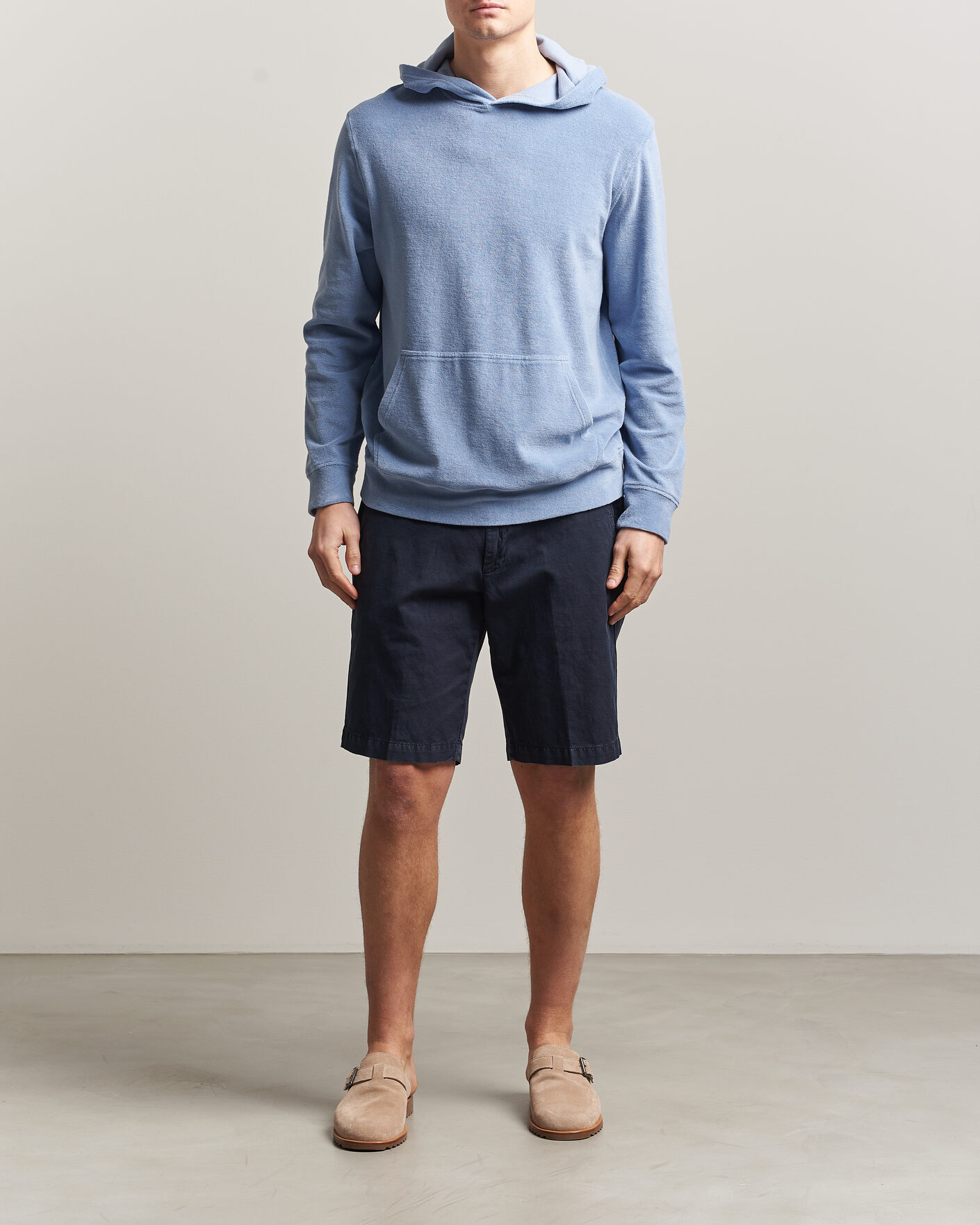 Herre | Trøjer | Altea | Terry Cotton Hoodie Light Blue