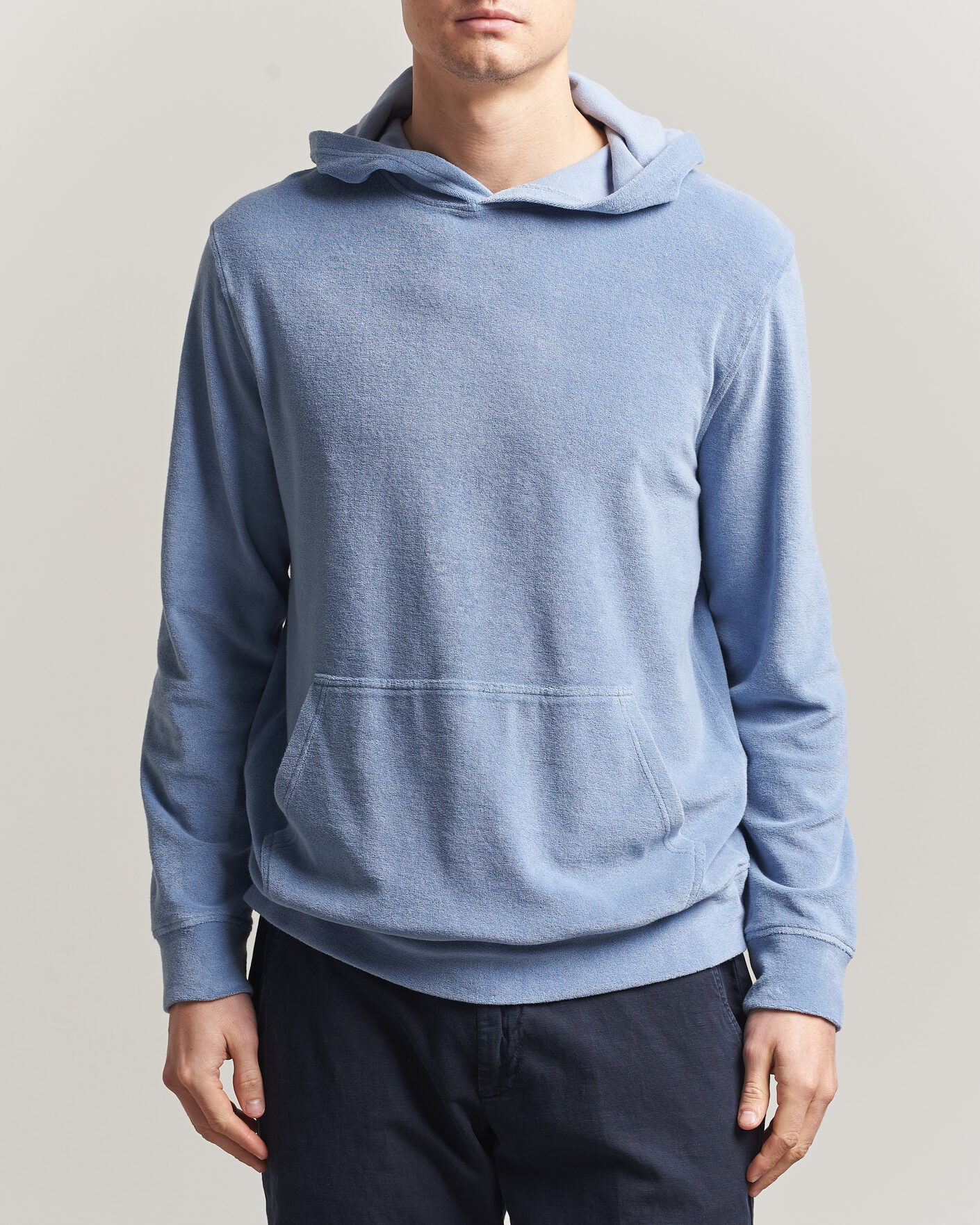 Herre | Trøjer | Altea | Terry Cotton Hoodie Light Blue