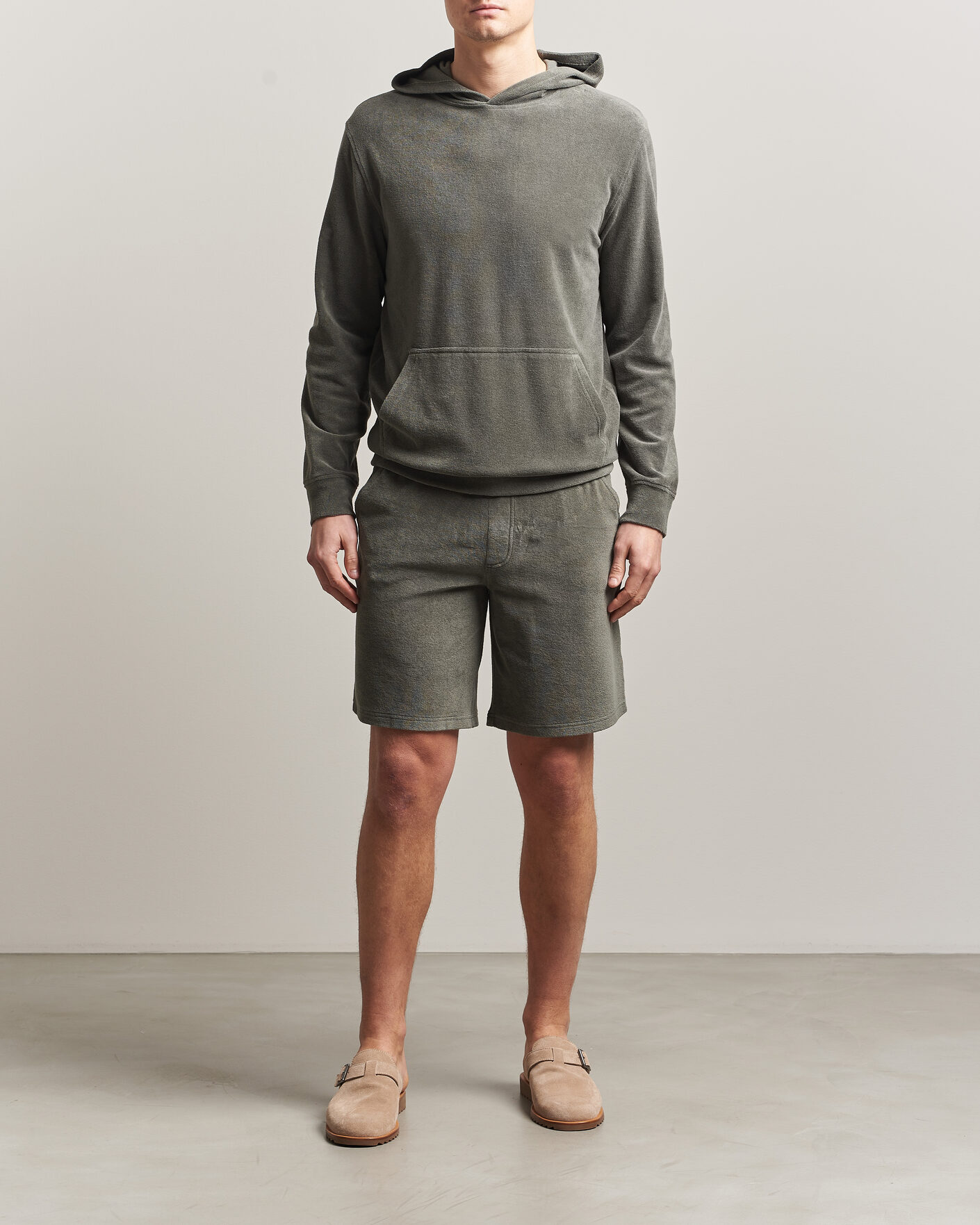 Herre | Trøjer | Altea | Terry Cotton Hoodie Olive