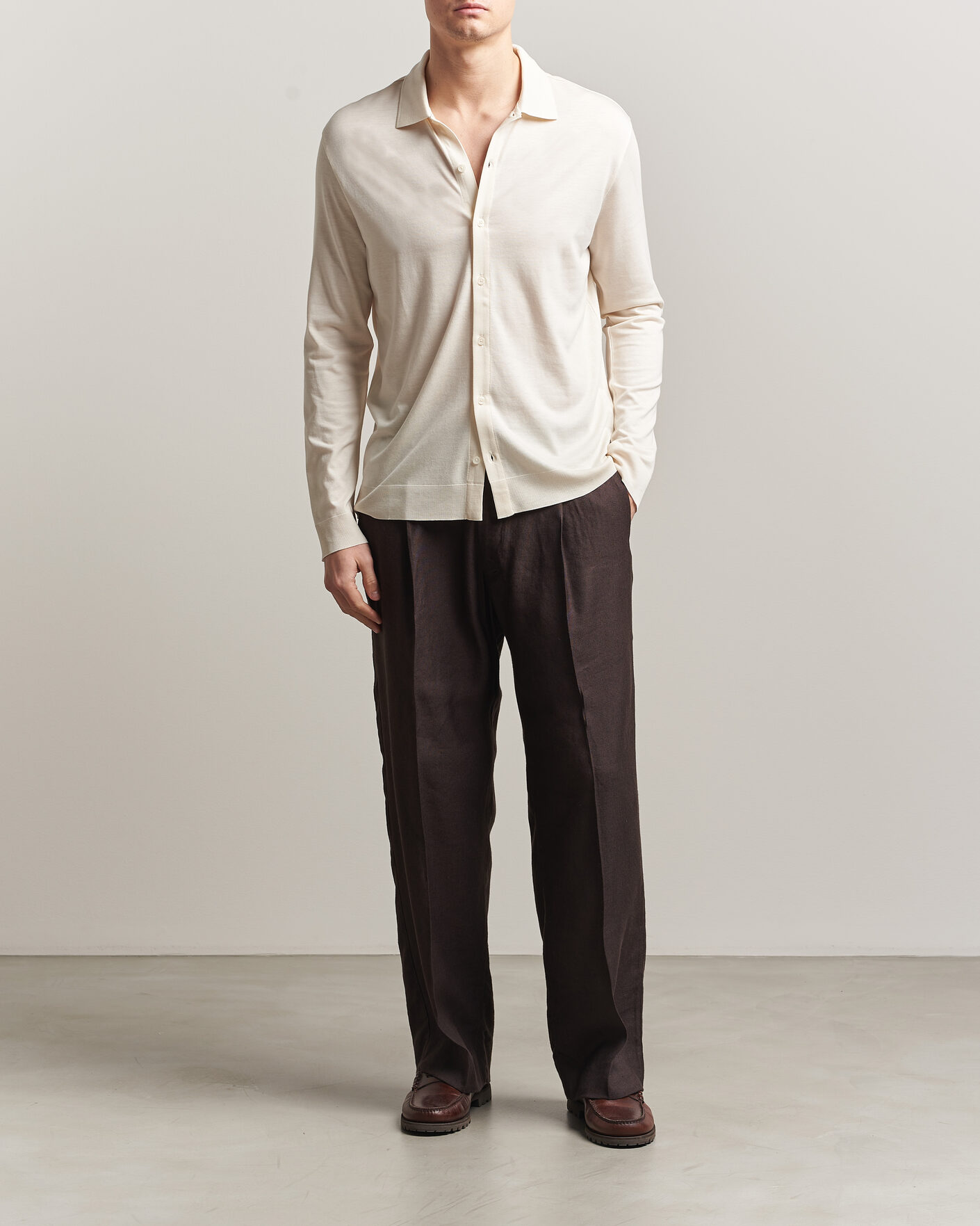 Herre | Skjorter | Altea | Jersey Knit Shirt Off White