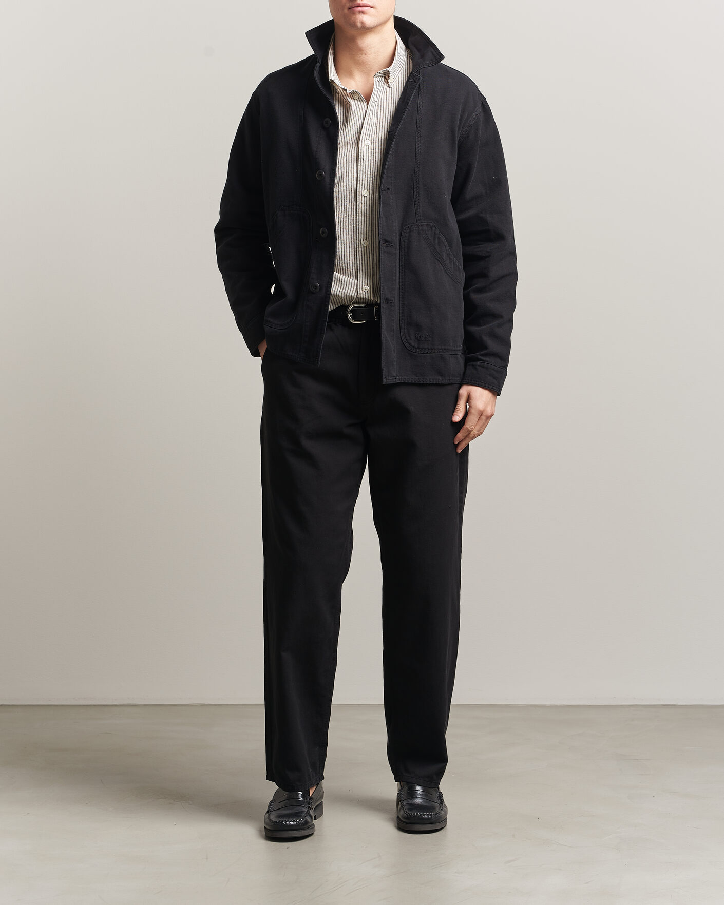 Herre | Skjorter | Forét | Berry Canvas Overshirt Black