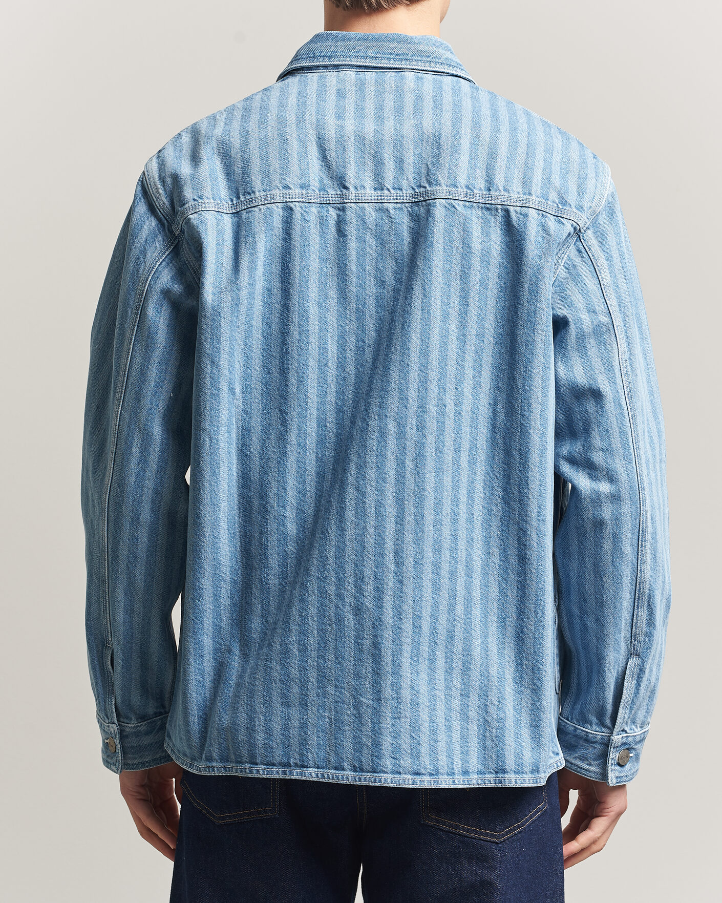 Herre | Skjorter | Forét | Berry Denim Overshirt Striped Denim