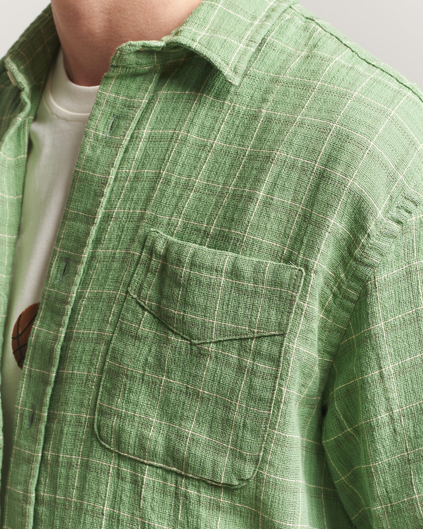 Herre | Skjorter | Forét | Scout Relaxed Fit Loose Weave Shirt Vibrant Moss