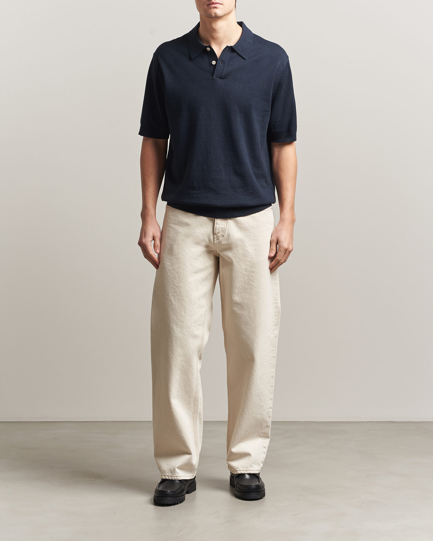 Herre | Polotrøjer | Forét | Sea Cotton/Linen Polo Navy