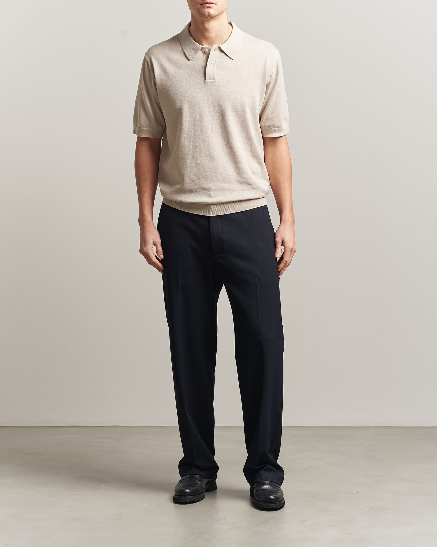 Herre | Polotrøjer | Forét | Sea Cotton/Linen Polo Oatmeal