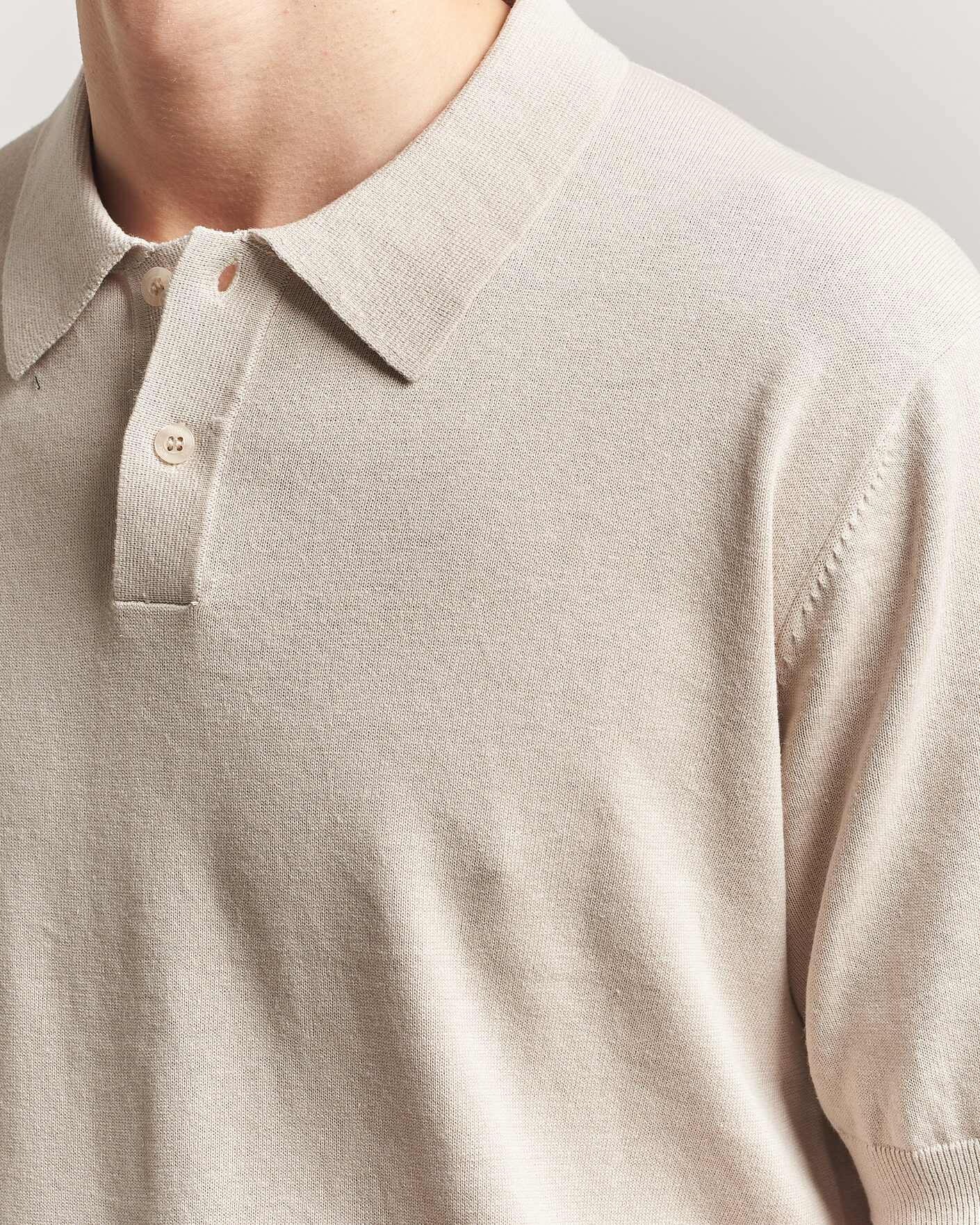 Herre | Polotrøjer | Forét | Sea Cotton/Linen Polo Oatmeal