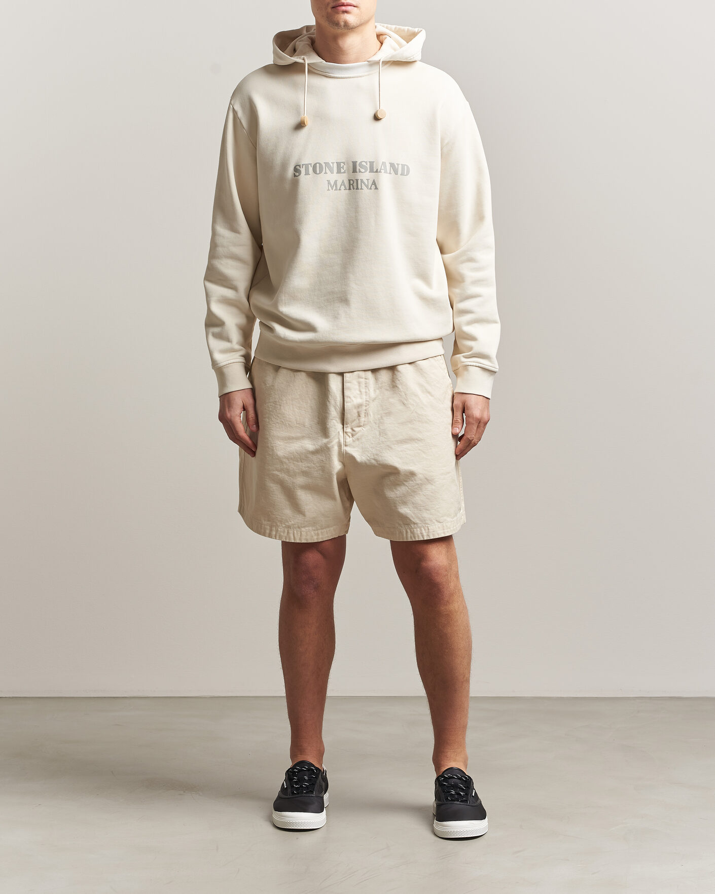 Herre | Trøjer | Stone Island | Marina Cotton Fleece Hood Ivory