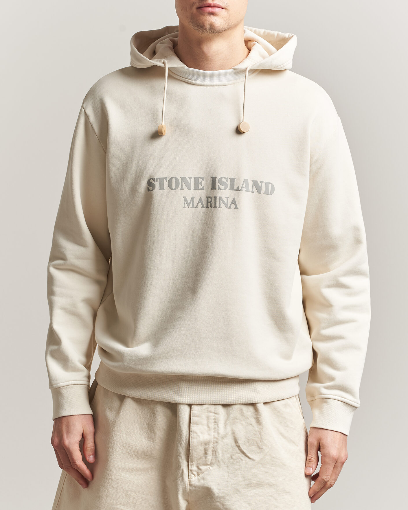 Herre | Trøjer | Stone Island | Marina Cotton Fleece Hood Ivory