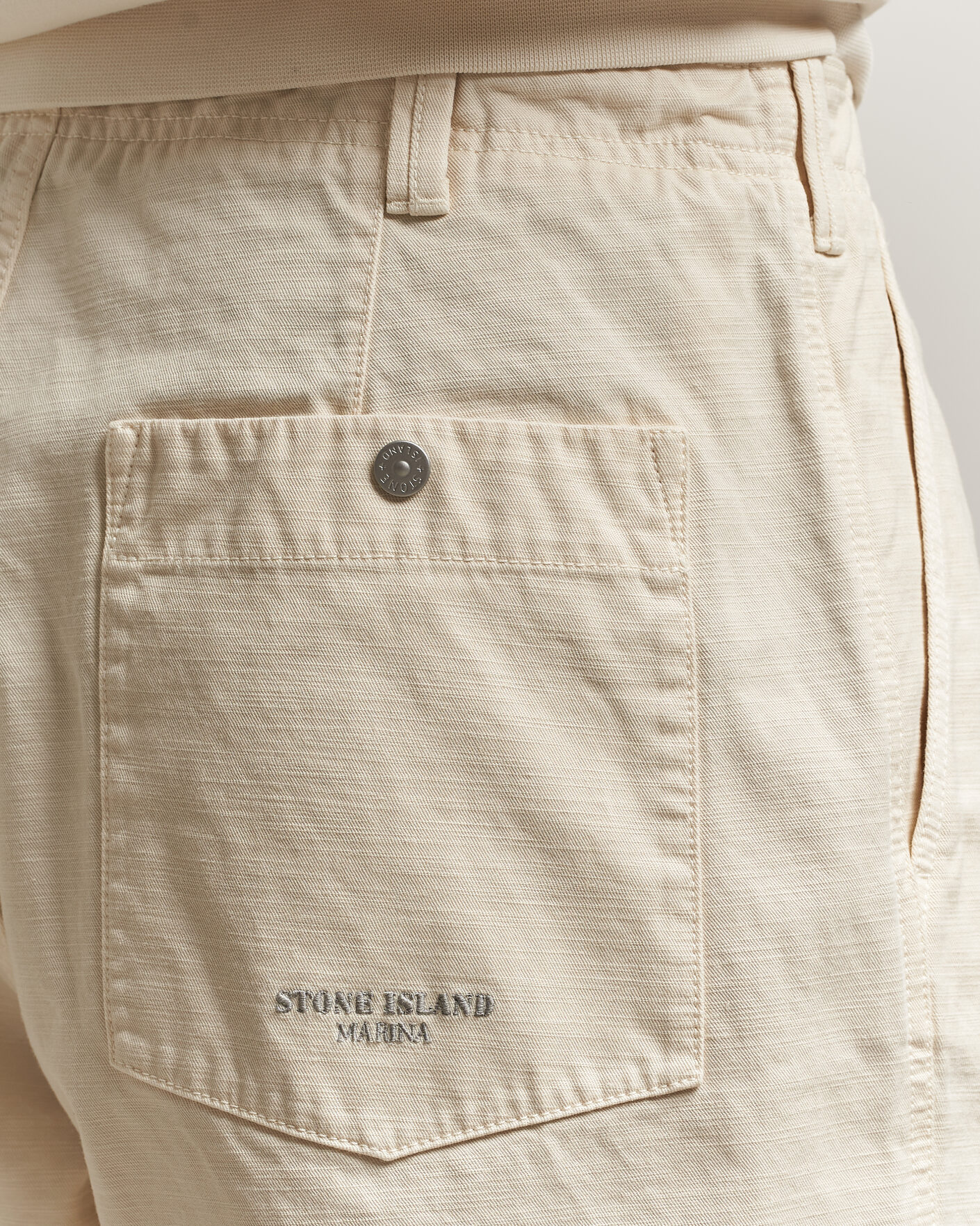 Herre | Bukser | Stone Island | Marina Cotton Twill Trousers Ivory