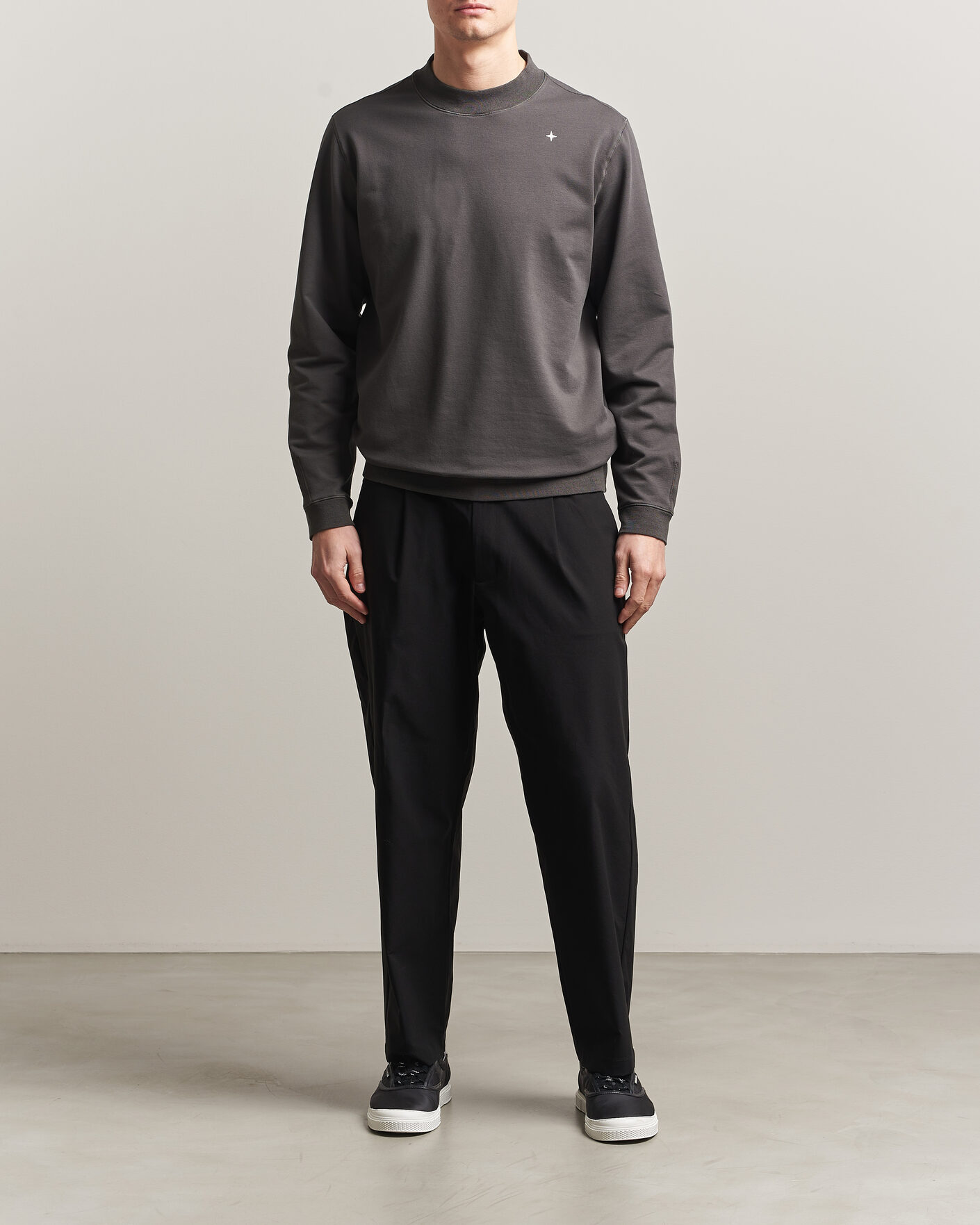 Herre | Trøjer | Stone Island | Stellina Cotton Sweatshirt Charcoal