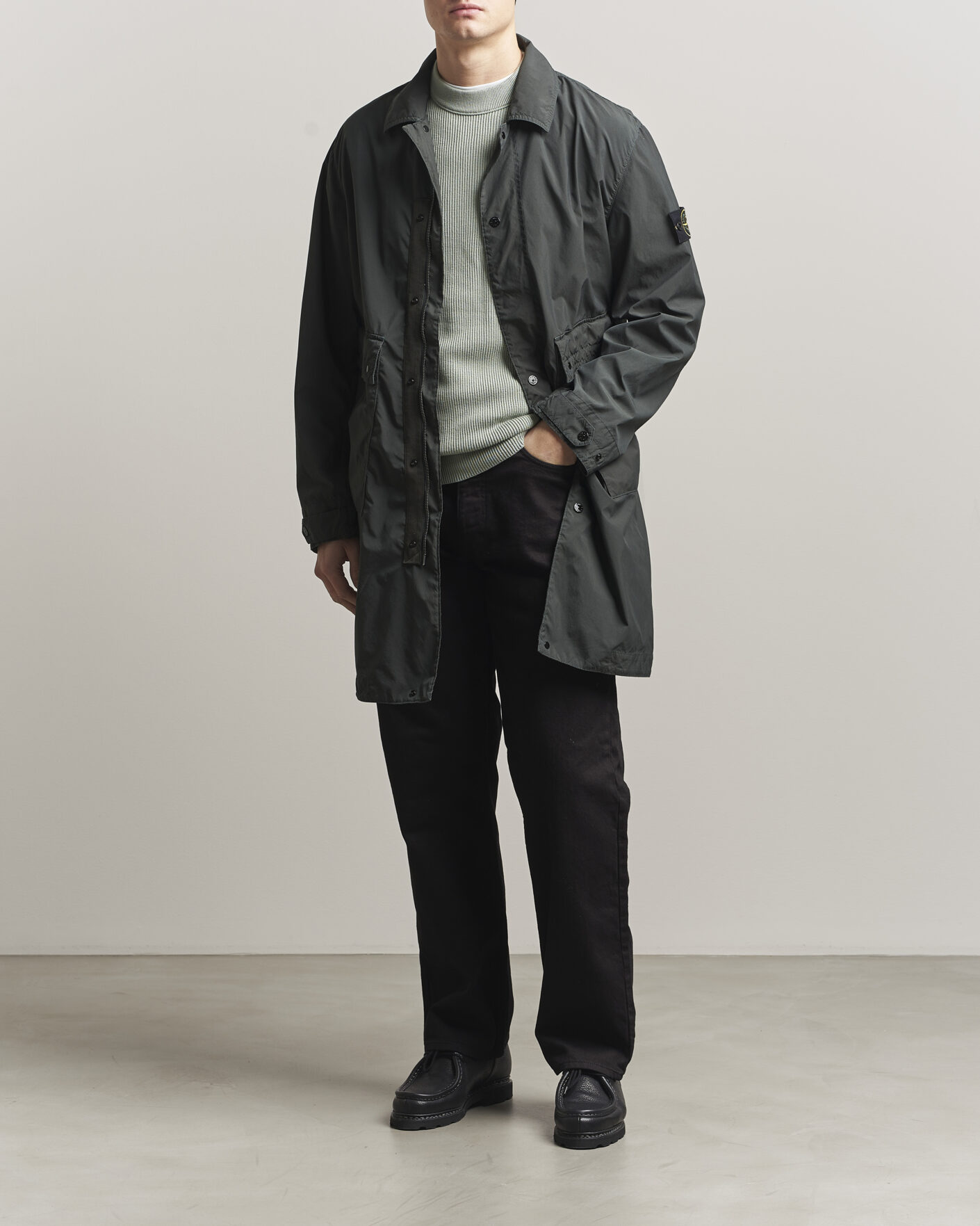 Herre | Jakker | Stone Island | Light Compact Car Coat Charcoal