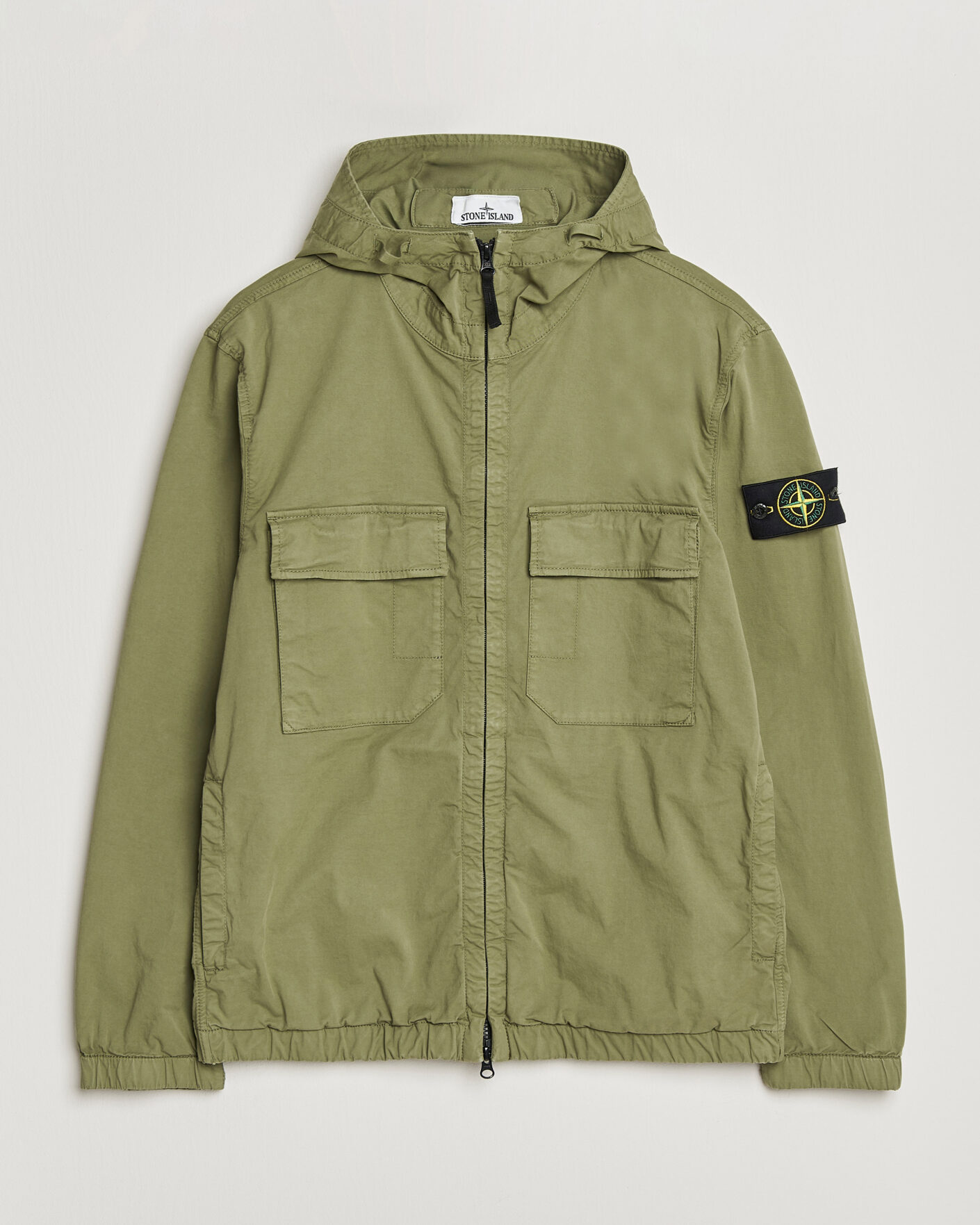 Herre | Jakker | Stone Island | Stretch Cotton Twill Hood Jacket Military Green