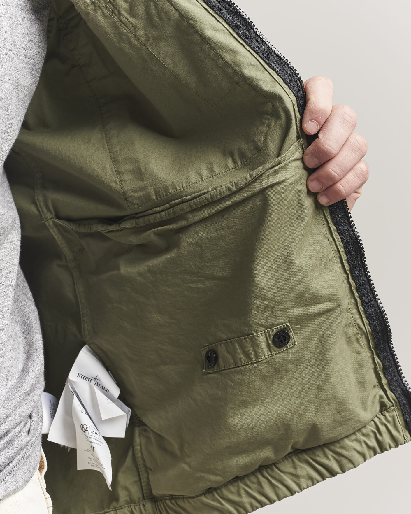 Herre | Jakker | Stone Island | Stretch Cotton Twill Hood Jacket Military Green