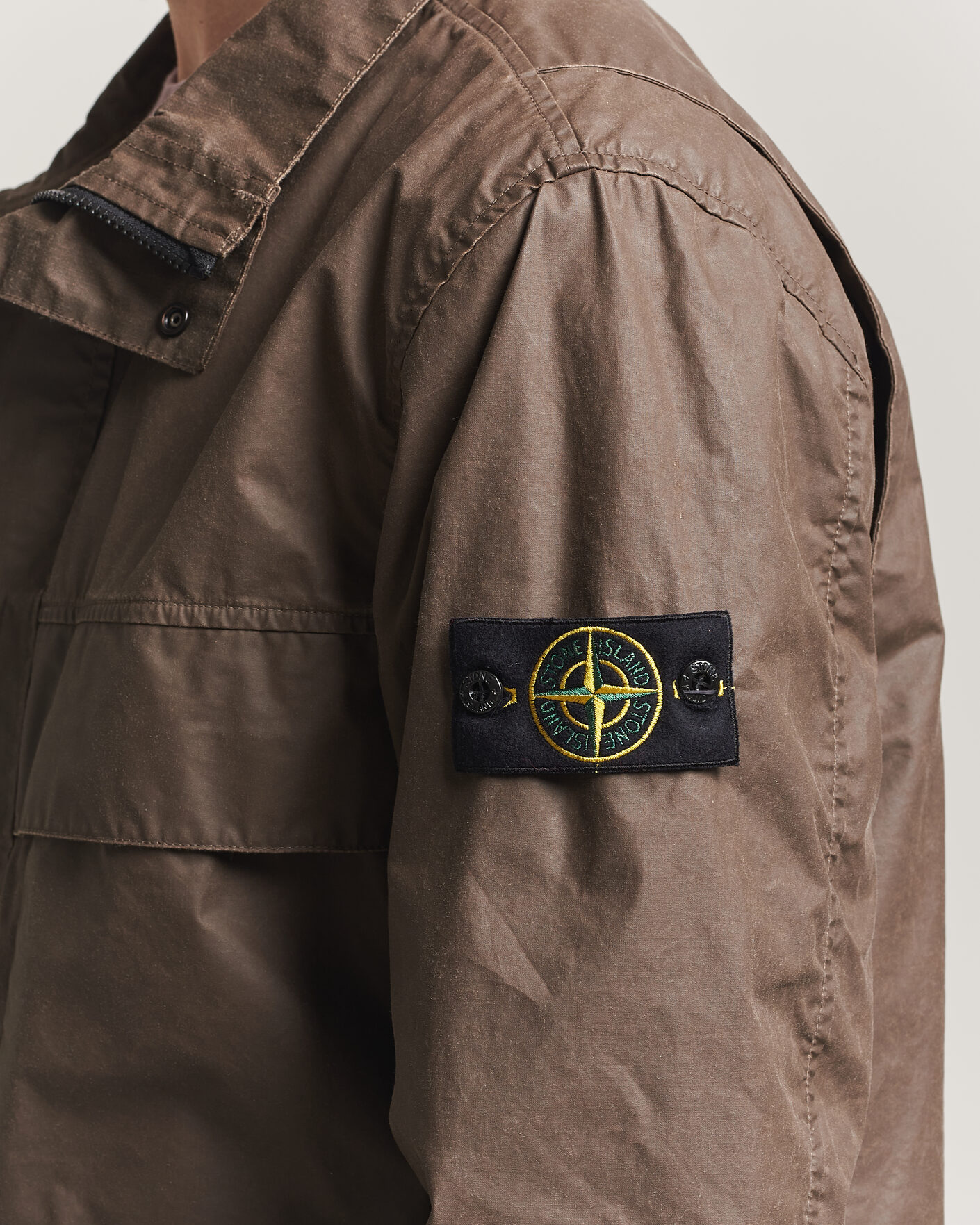 Herre | Jakker | Stone Island | Waxed Pigment Cotton Tela Field Jacket Umber