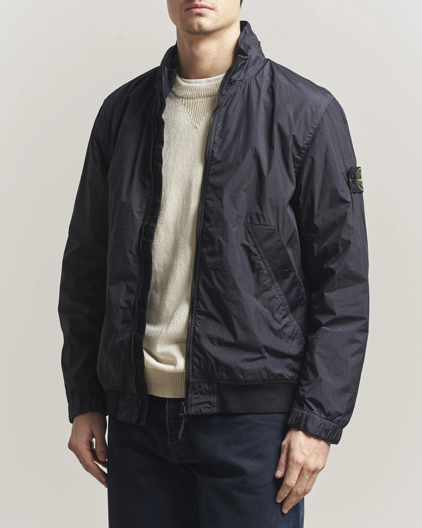 Herre | Jakker | Stone Island | Crinkle Reps Short Jacket Navy