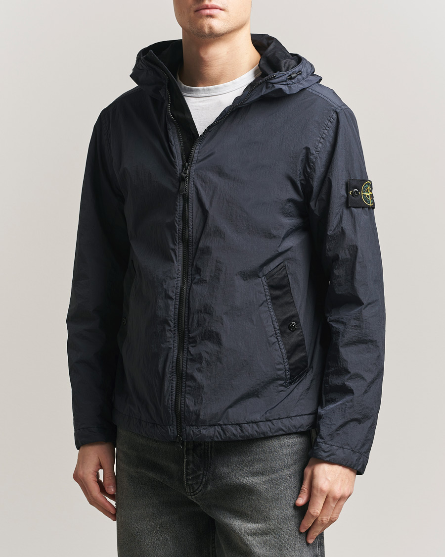 Herre | Jakker | Stone Island | Crinkle Reps Padded Hood Jacket Navy