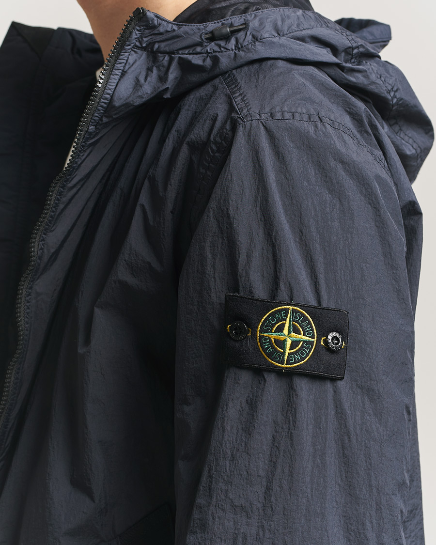 Herre | Jakker | Stone Island | Crinkle Reps Padded Hood Jacket Navy
