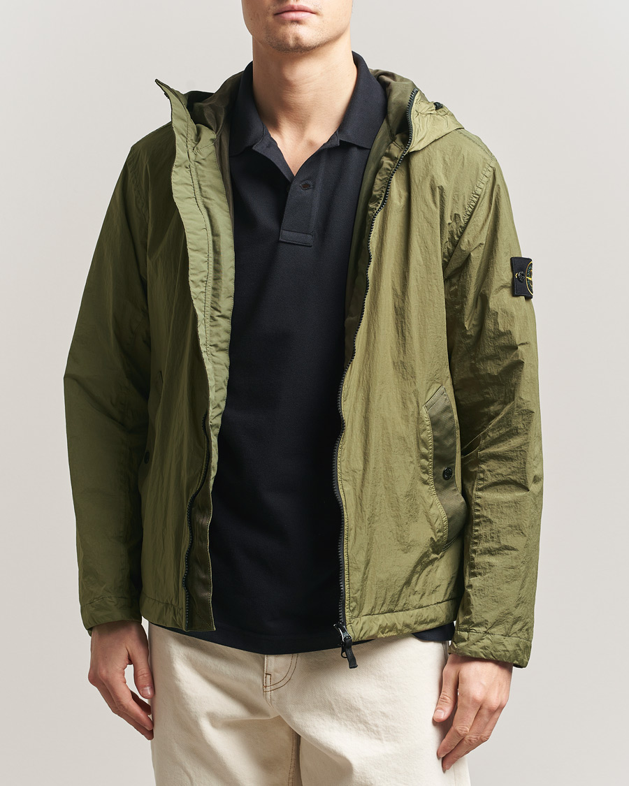 Herre | Jakker | Stone Island | Crinkle Reps Padded Hood Jacket Military Green