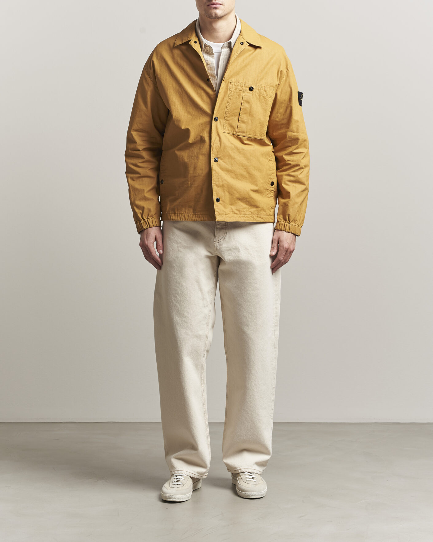 Herre | Jakker | Stone Island | Double Coated Cotton Ripstop Overshirt Mustard