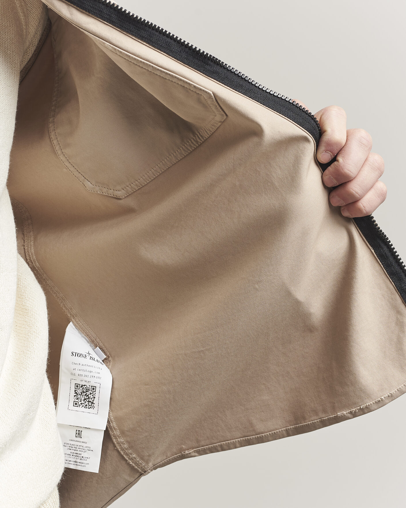 Herre | Skjorter | Stone Island | Cotton Stretch Zip Overshirt Desert